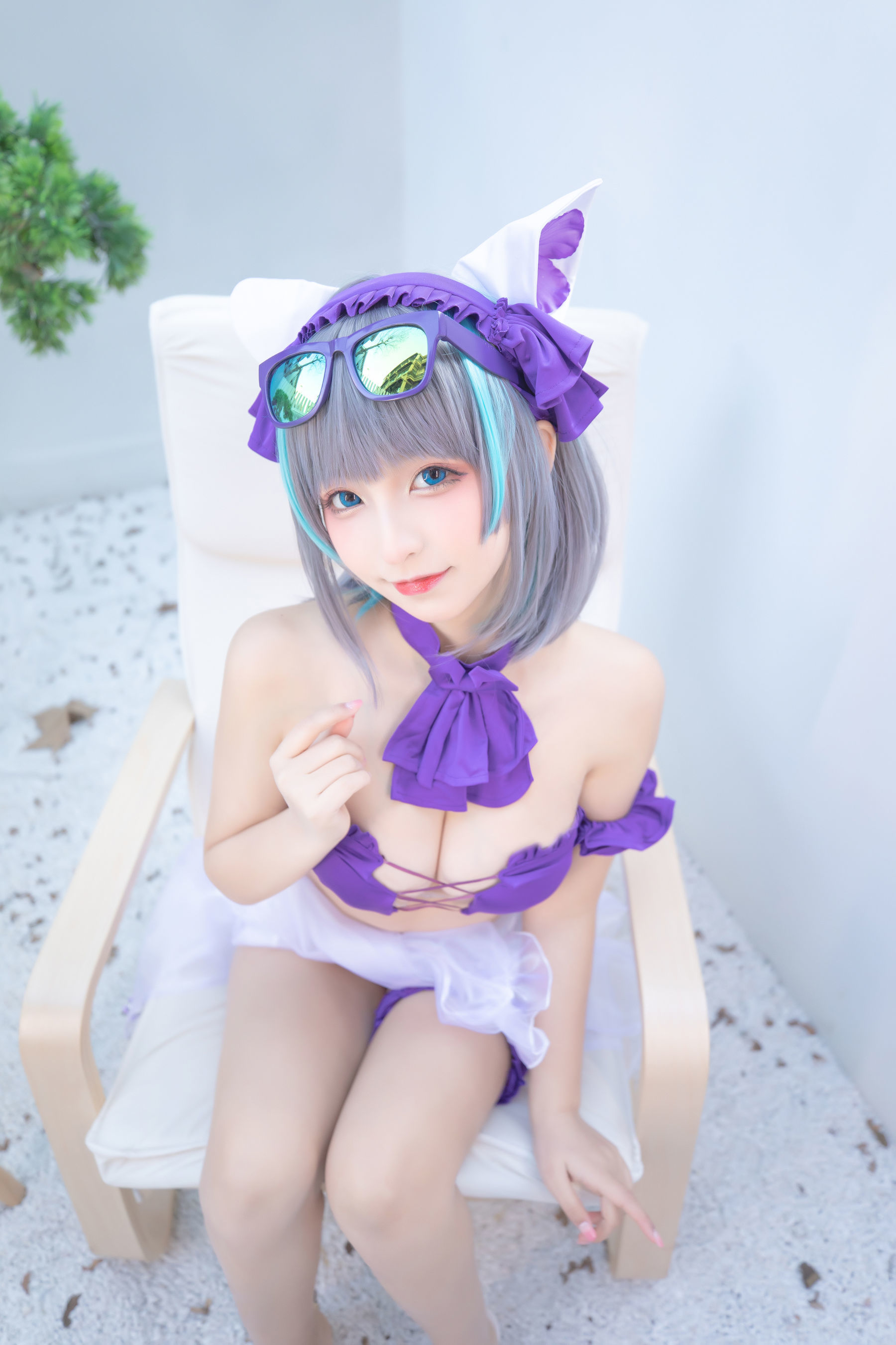 ネット紅人COSER写真] ロリータ神楽板真冬 之 チェシャー - 純色庭園