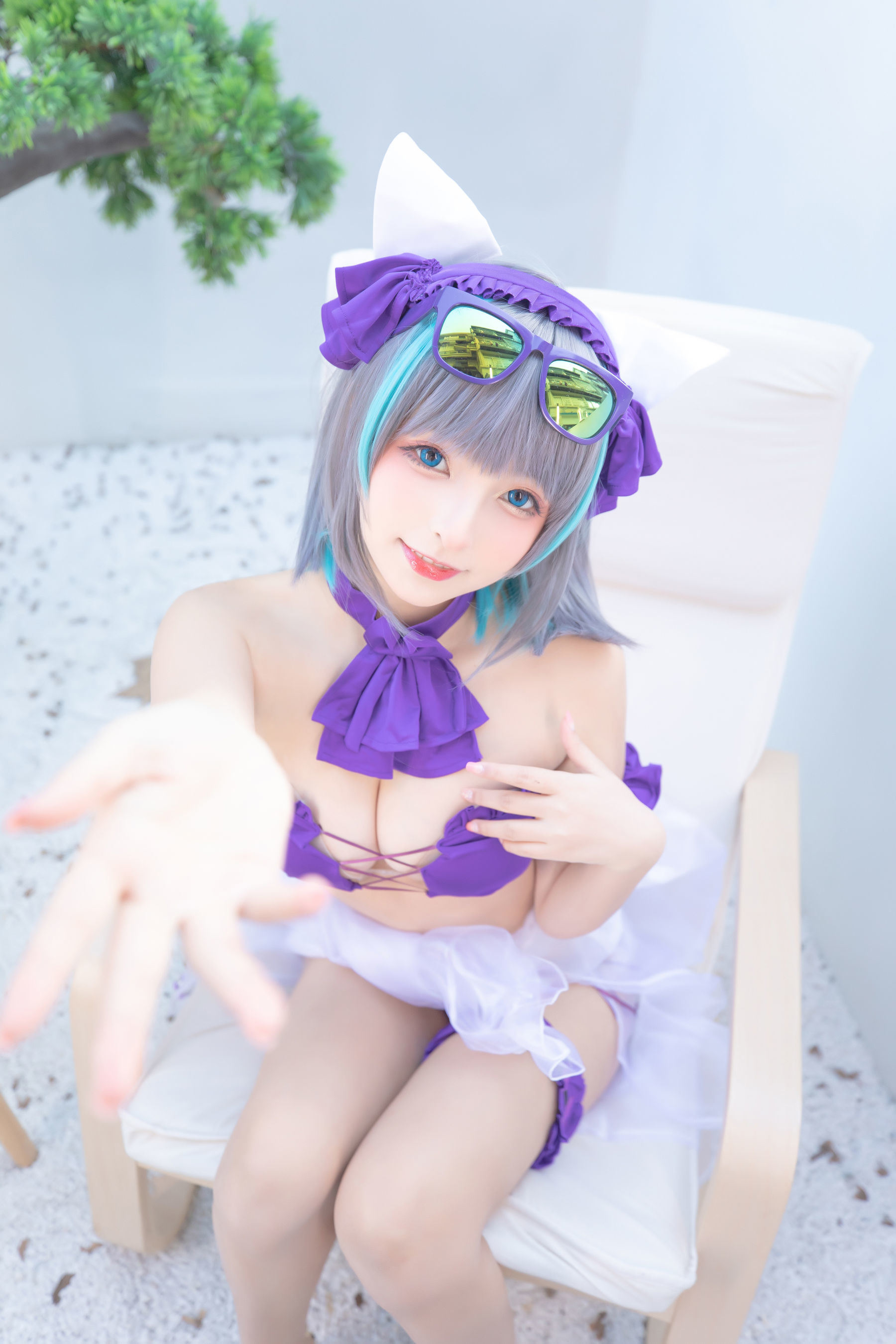 ネット紅人COSER写真] ロリータ神楽板真冬 之 チェシャー - 純色庭園