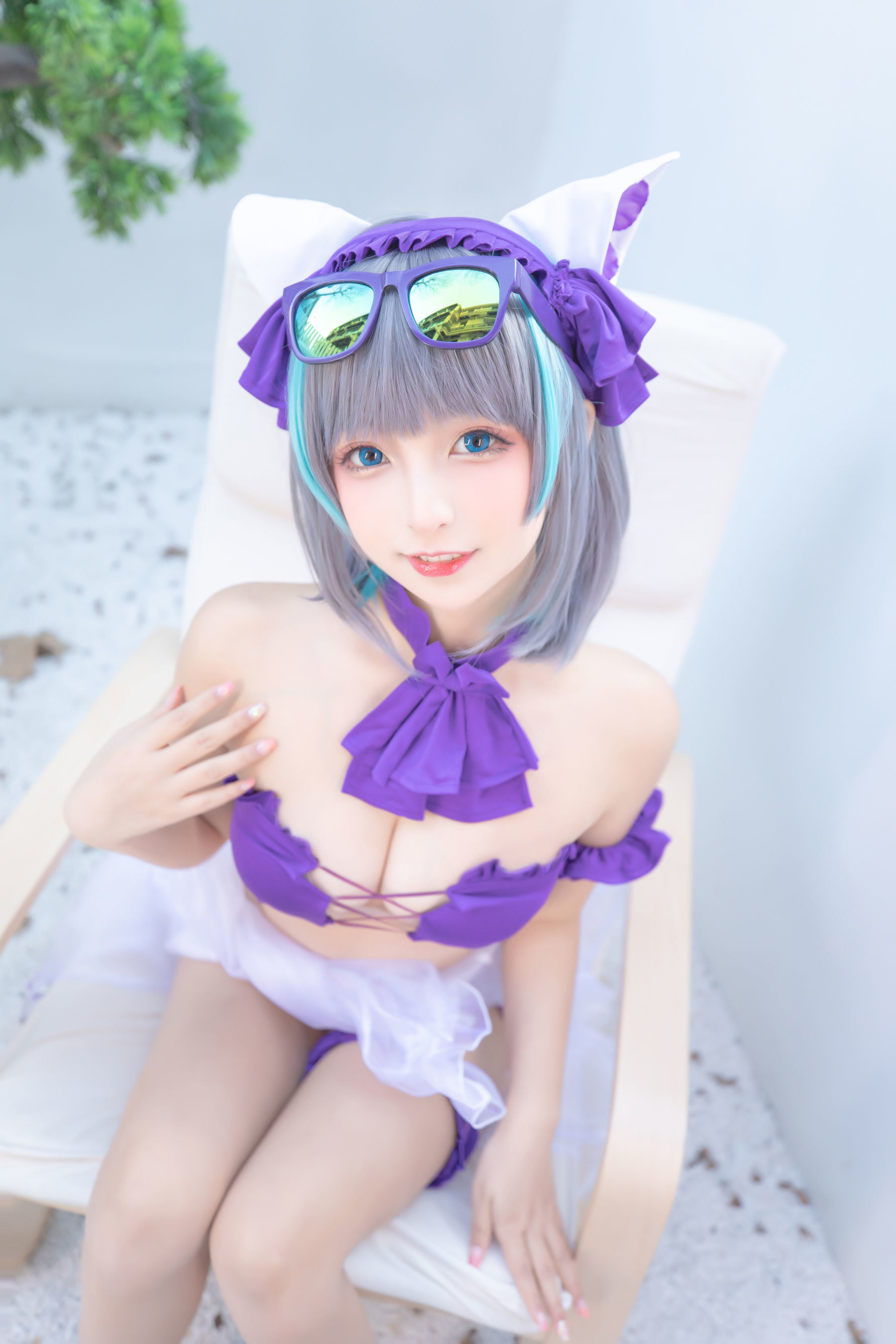 ネット紅人COSER写真] ロリータ神楽板真冬 之 チェシャー - 純色庭園