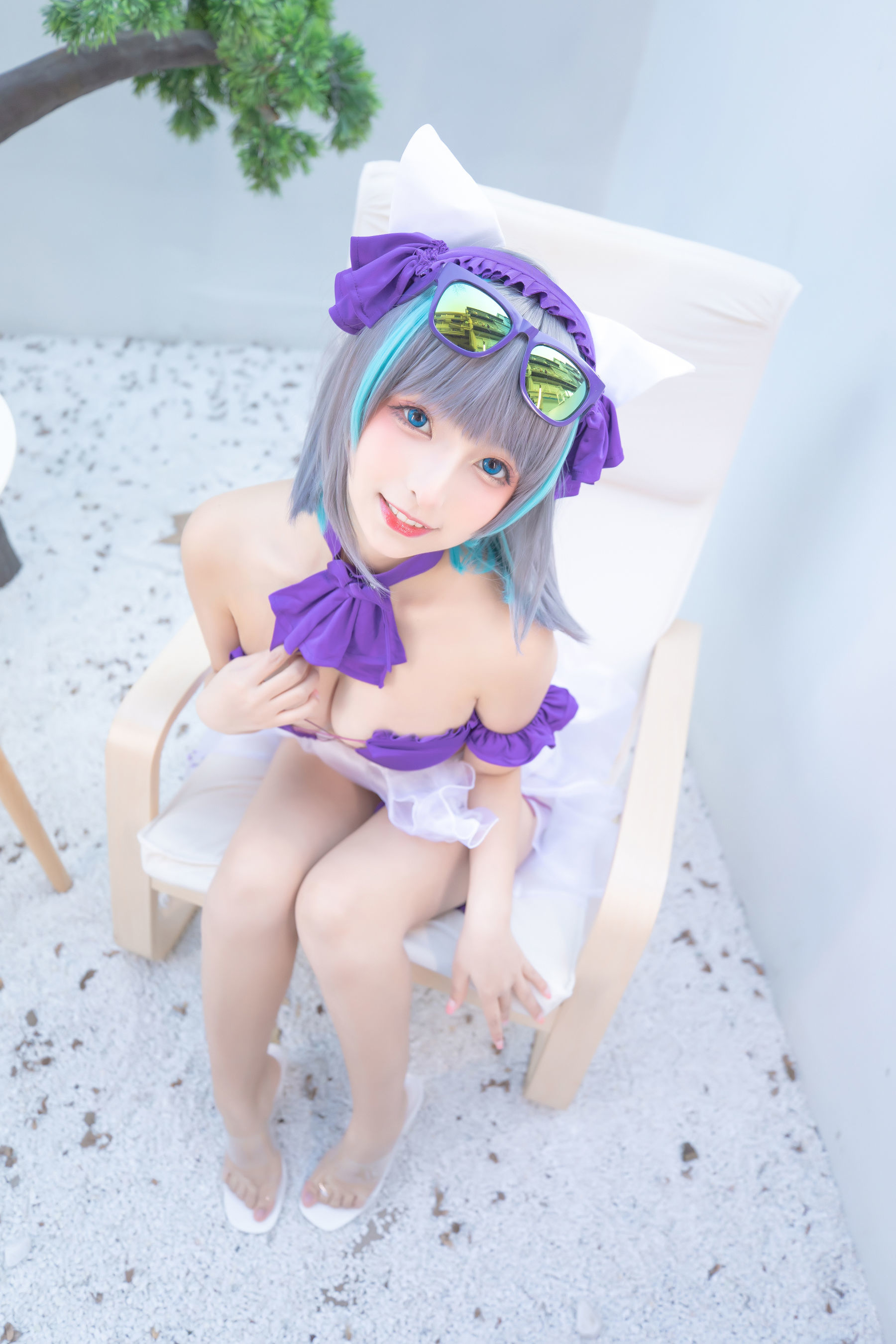 ネット紅人COSER写真] ロリータ神楽板真冬 之 チェシャー - 純色庭園