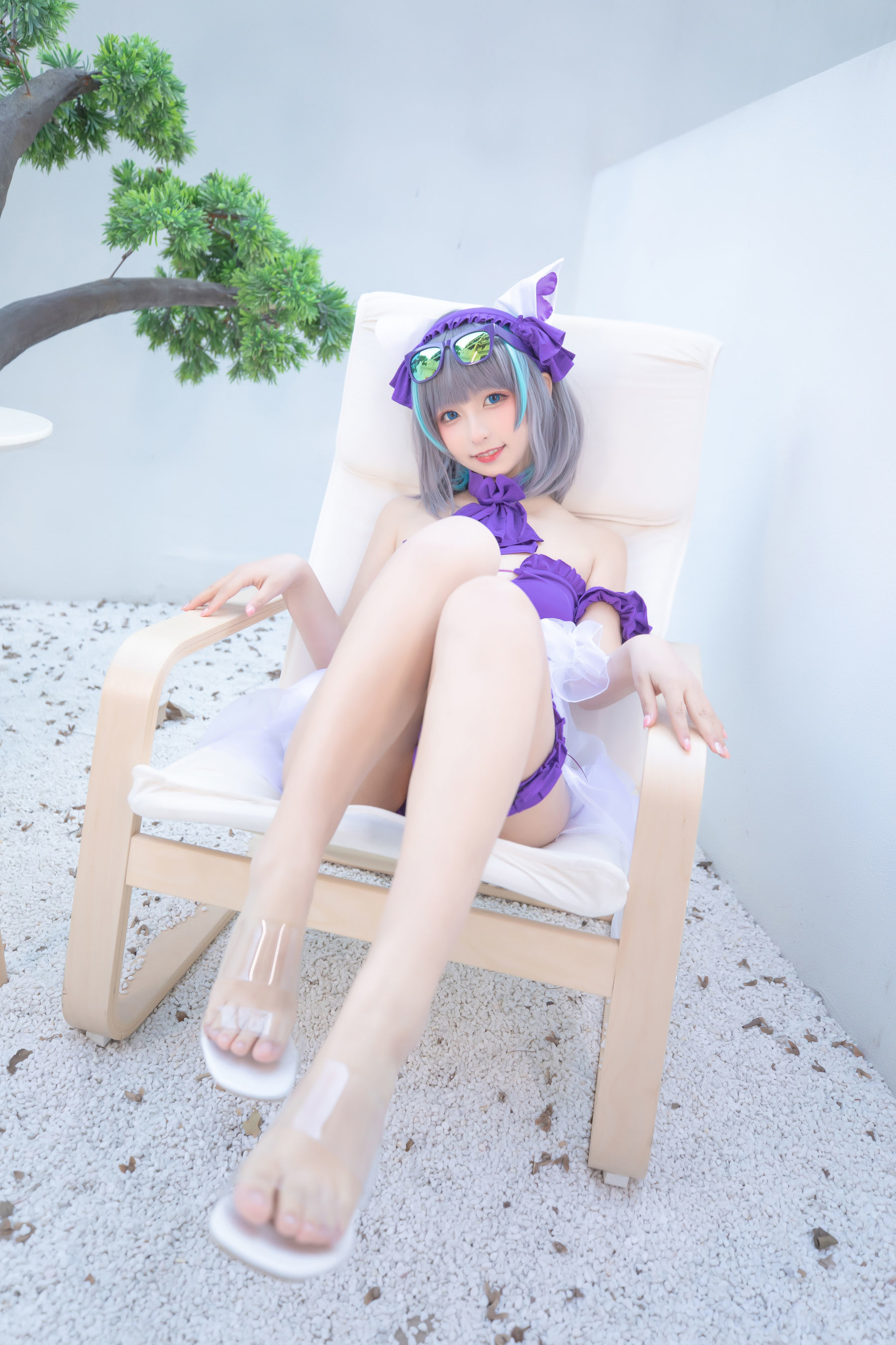 Internet Celebrity COSER Photobook]  belle ta Kagura Ban Mafuyu of Cheshire - Pure Color Courtyard