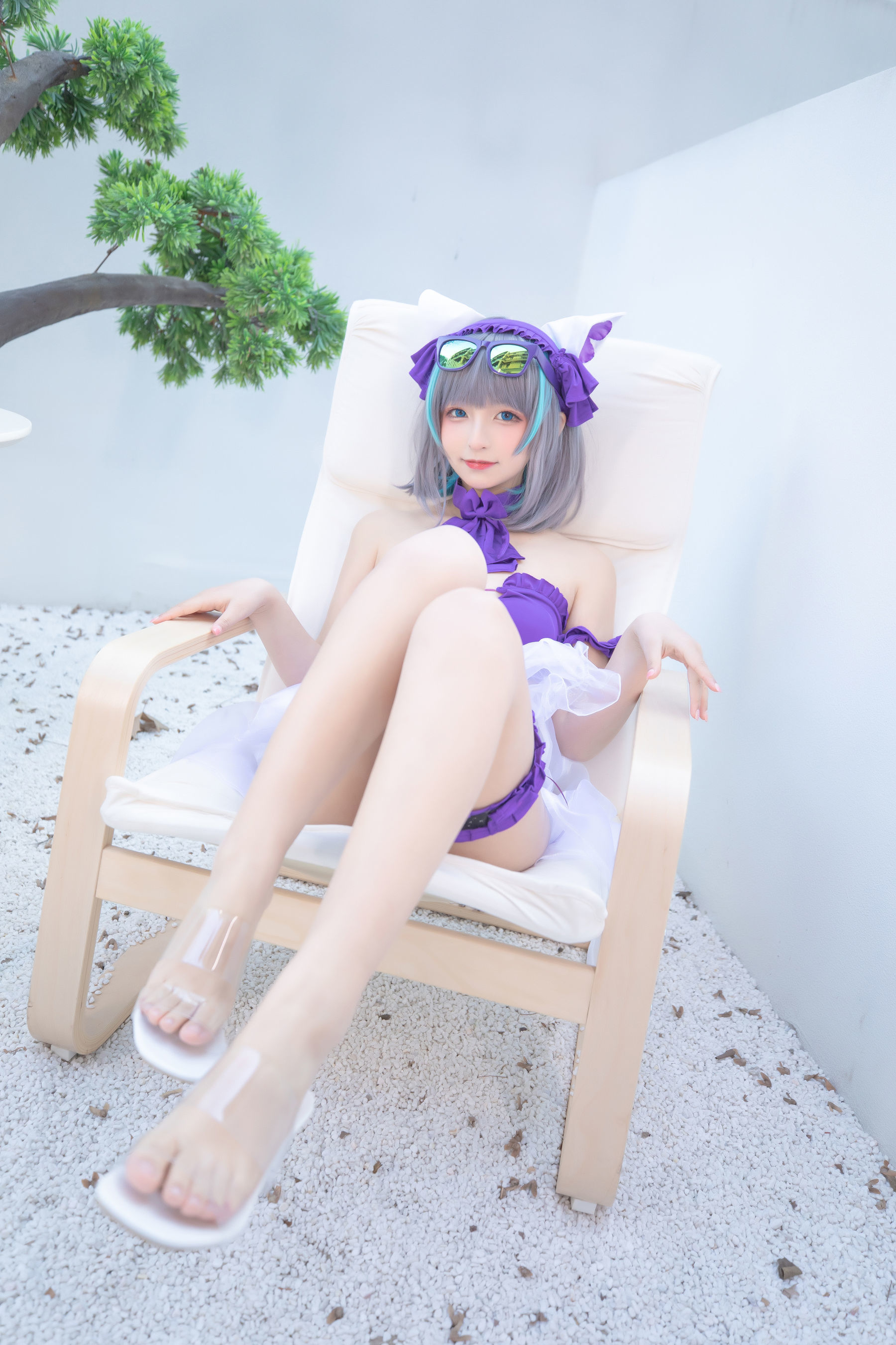 Internet Celebrity COSER Photobook]  belle ta Kagura Ban Mafuyu of Cheshire - Pure Color Courtyard