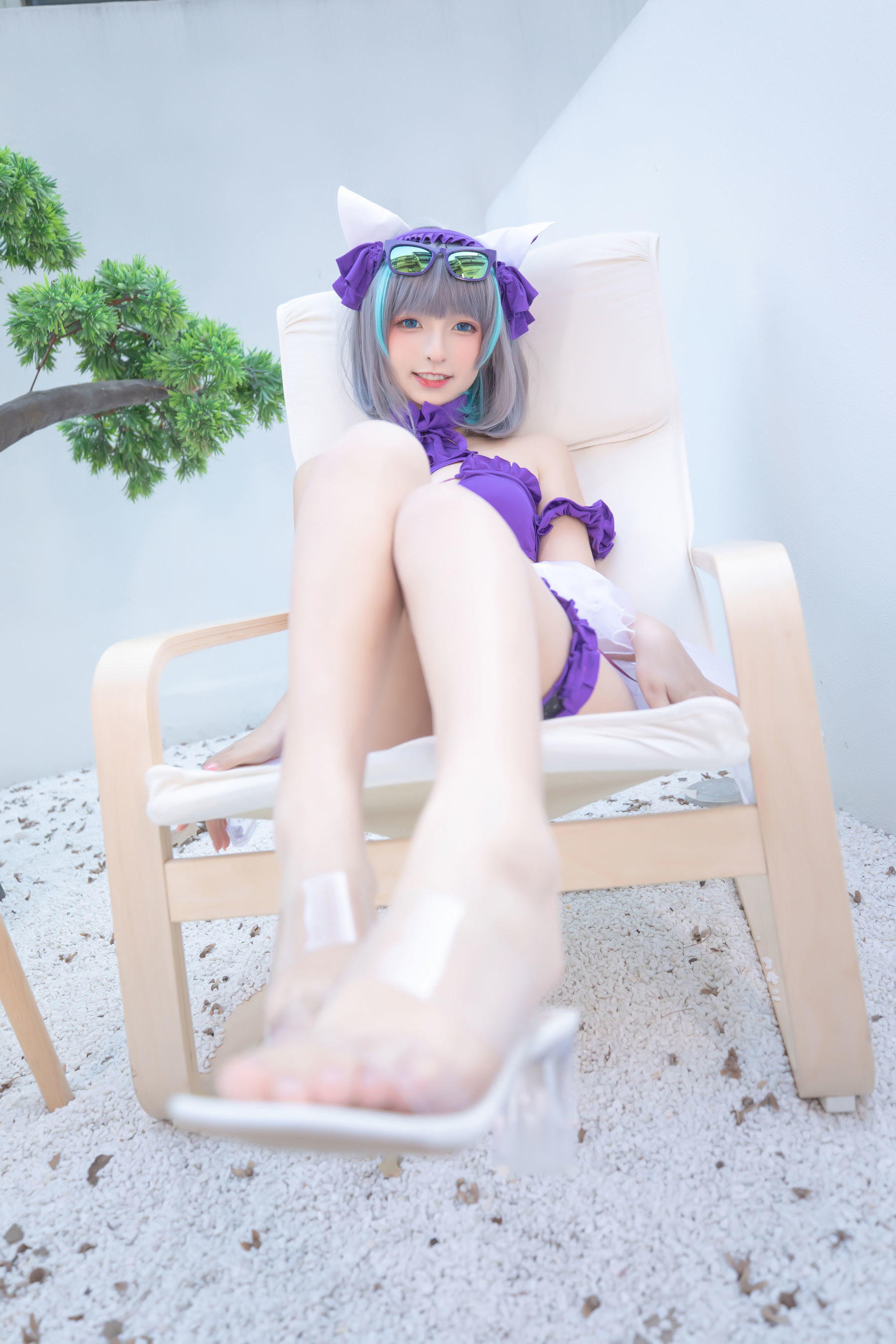Internet Celebrity COSER Photobook]  belle ta Kagura Ban Mafuyu of Cheshire - Pure Color Courtyard