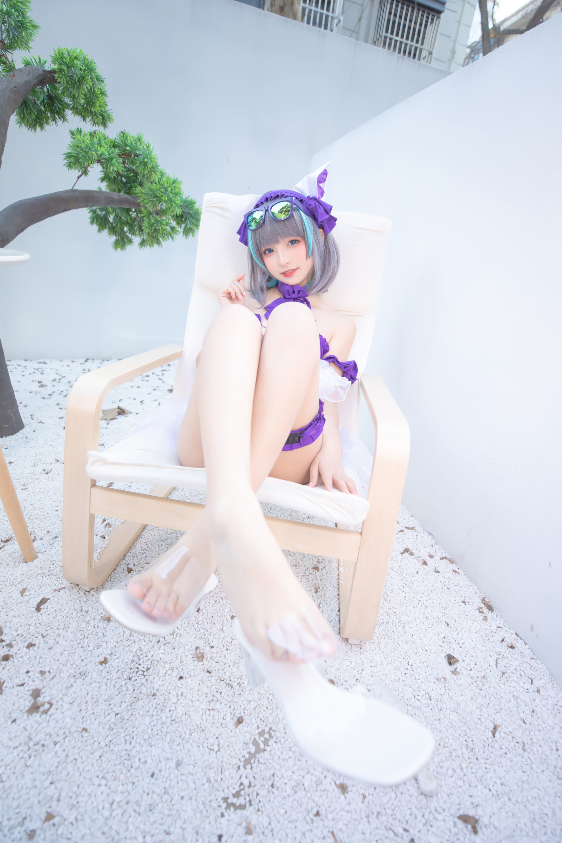Internet Celebrity COSER Photobook]  belle ta Kagura Ban Mafuyu of Cheshire - Pure Color Courtyard