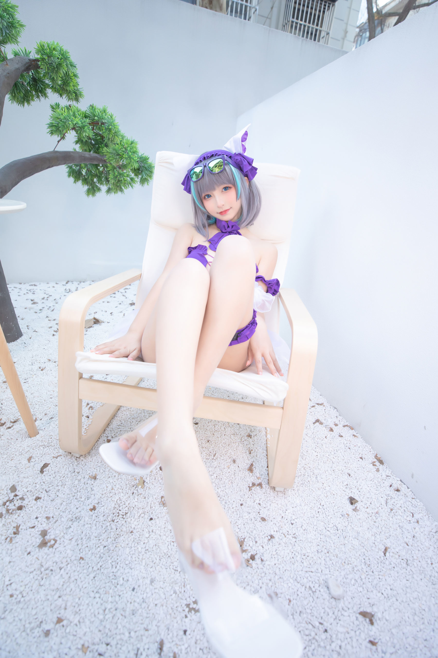 Internet Celebrity COSER Photobook]  belle ta Kagura Ban Mafuyu of Cheshire - Pure Color Courtyard