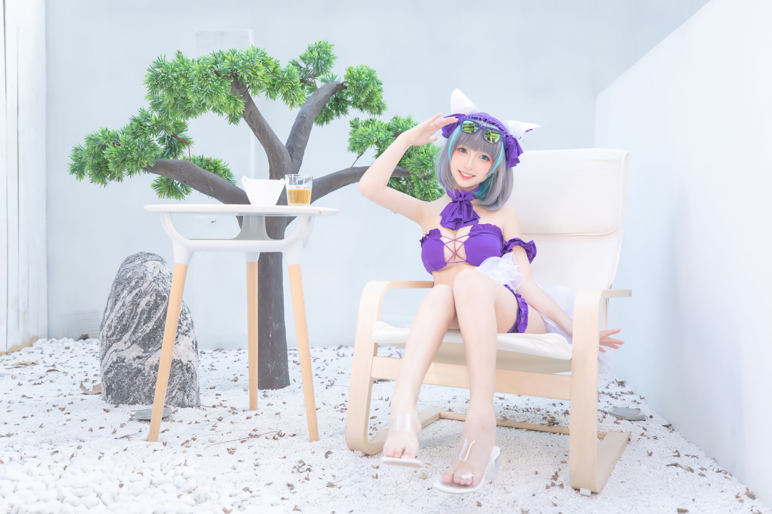 Ảnh Coser Nổi Tiếng Trên Mạng]  belle  Kagura Ban Mafuyu Chi Cheshire - Sân Vườn Màu Thuần