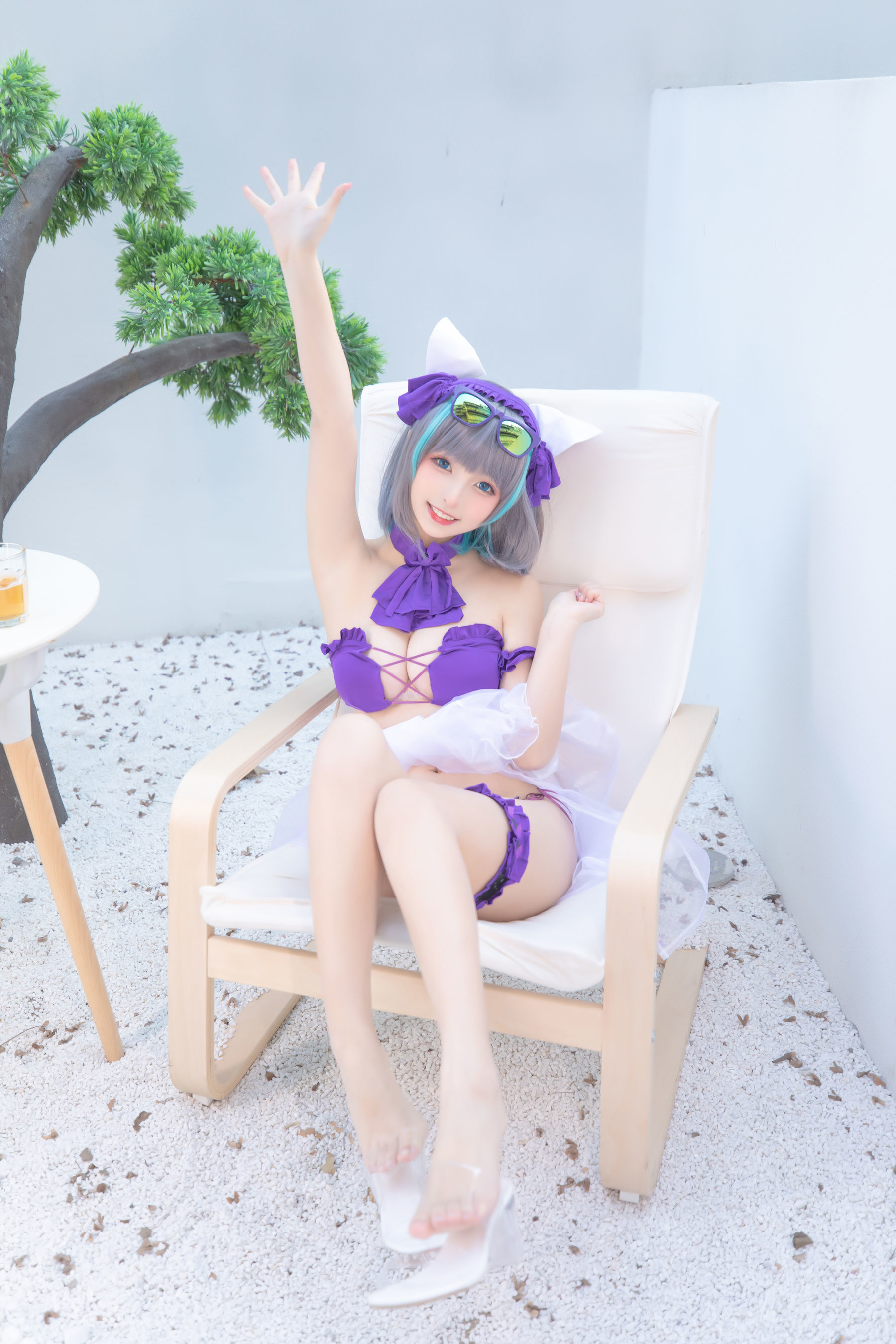 Ảnh Coser Nổi Tiếng Trên Mạng]  belle  Kagura Ban Mafuyu Chi Cheshire - Sân Vườn Màu Thuần