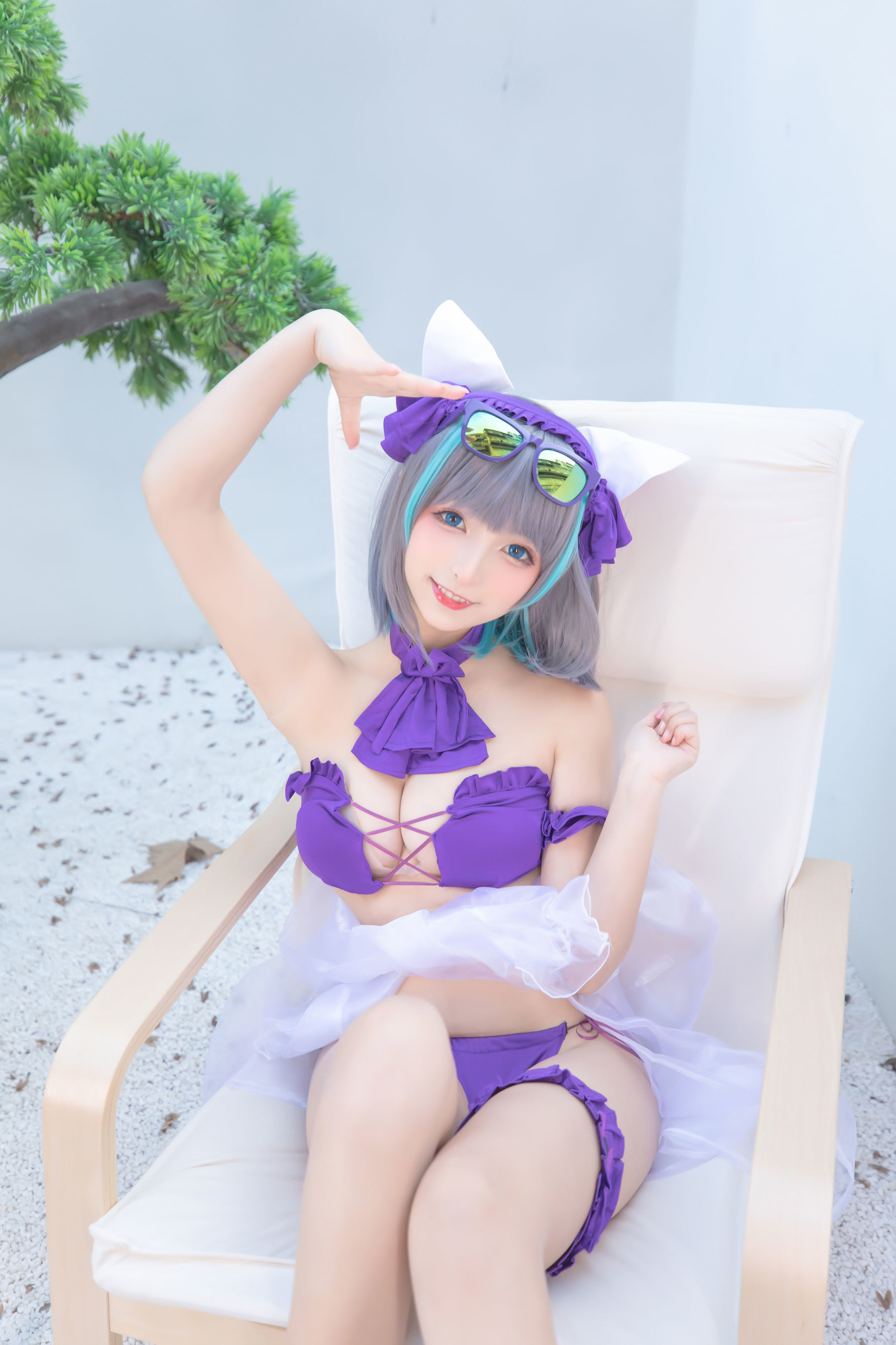Ảnh Coser Nổi Tiếng Trên Mạng]  belle  Kagura Ban Mafuyu Chi Cheshire - Sân Vườn Màu Thuần