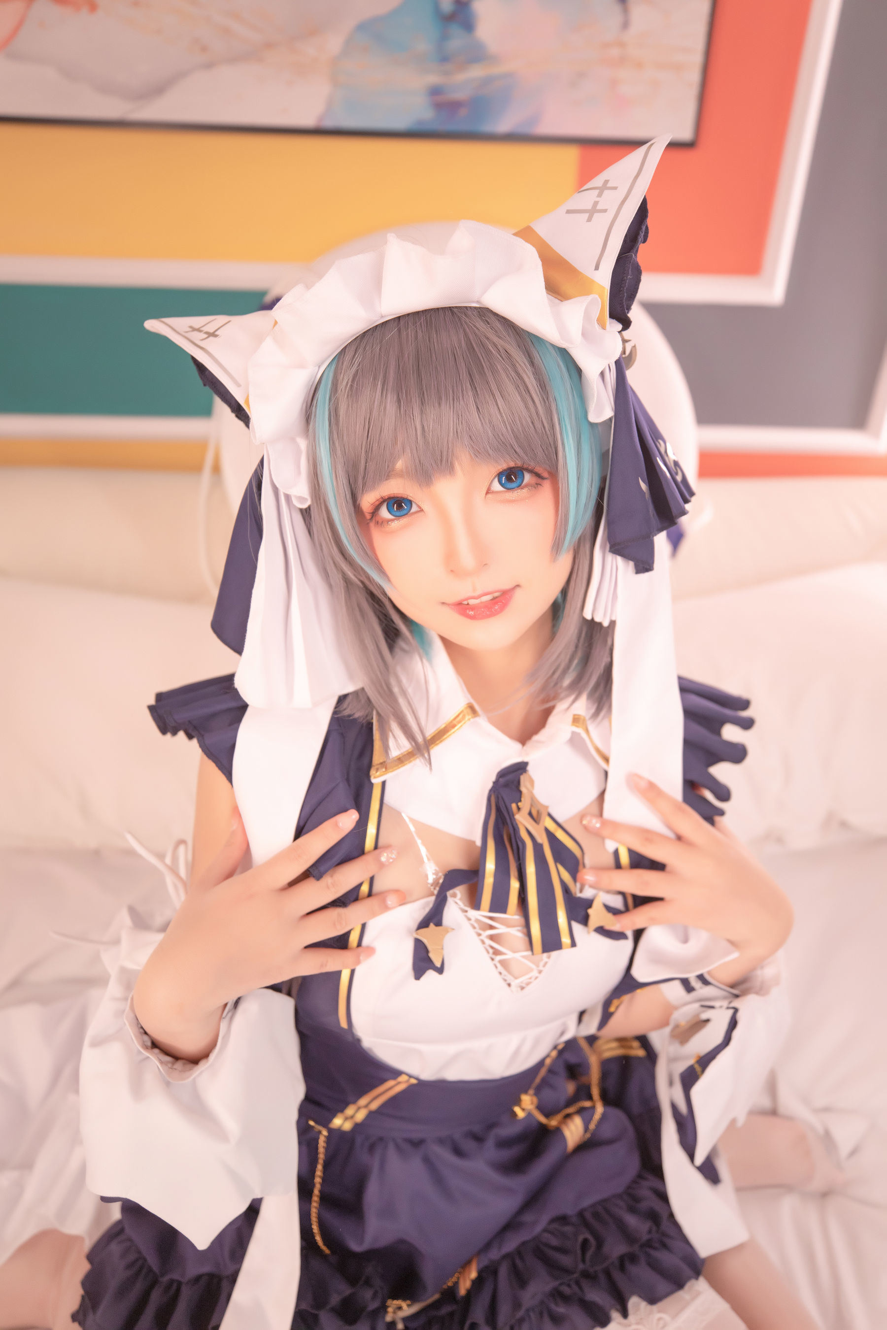 ネット紅人COSER写真] ロリータ神楽板真冬 之 チェシャー - 純色庭園