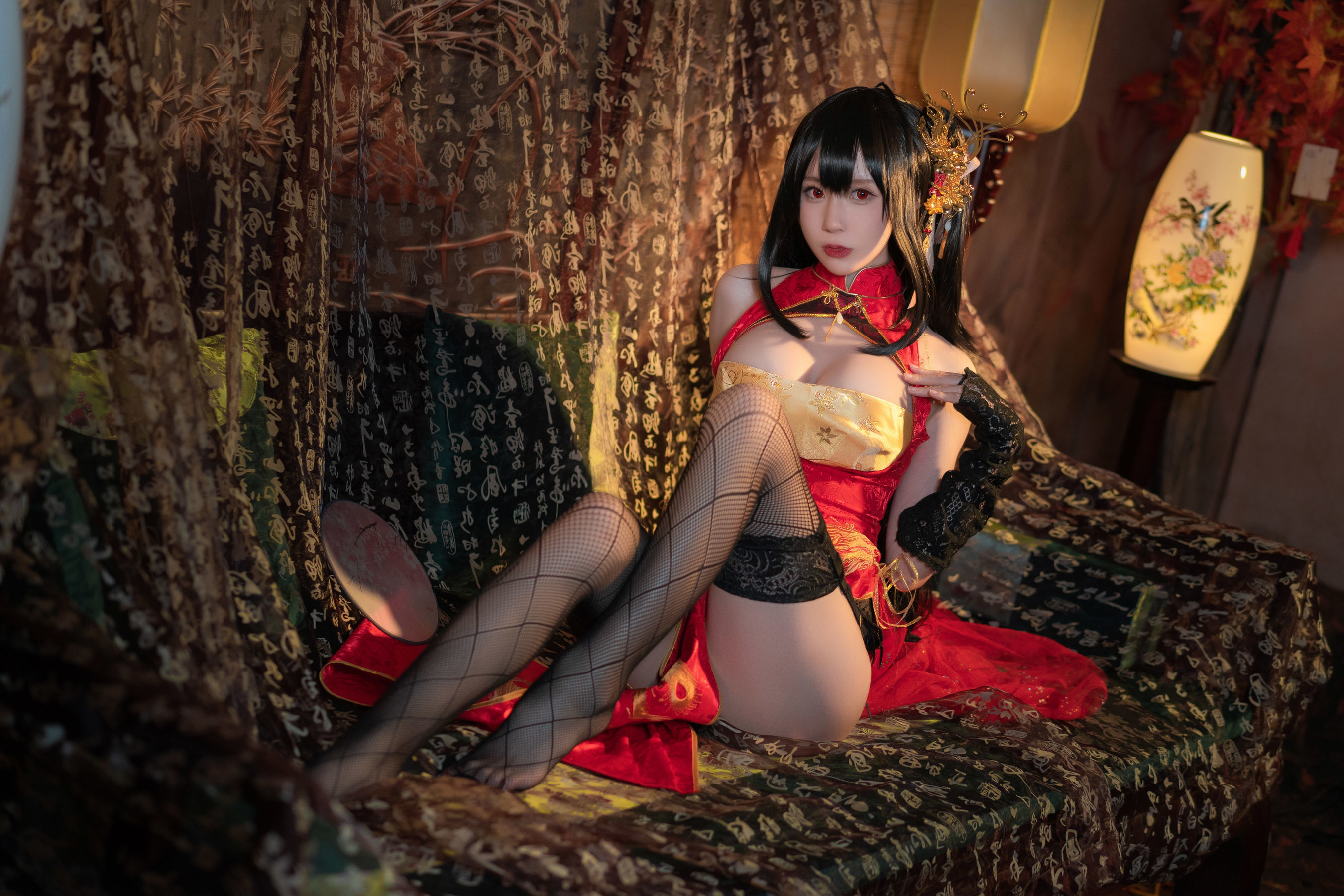 Ảnh Cosplay Net Red] Tây Viên Tự Nam Ca - Đại Phong Áo Dài Qipao