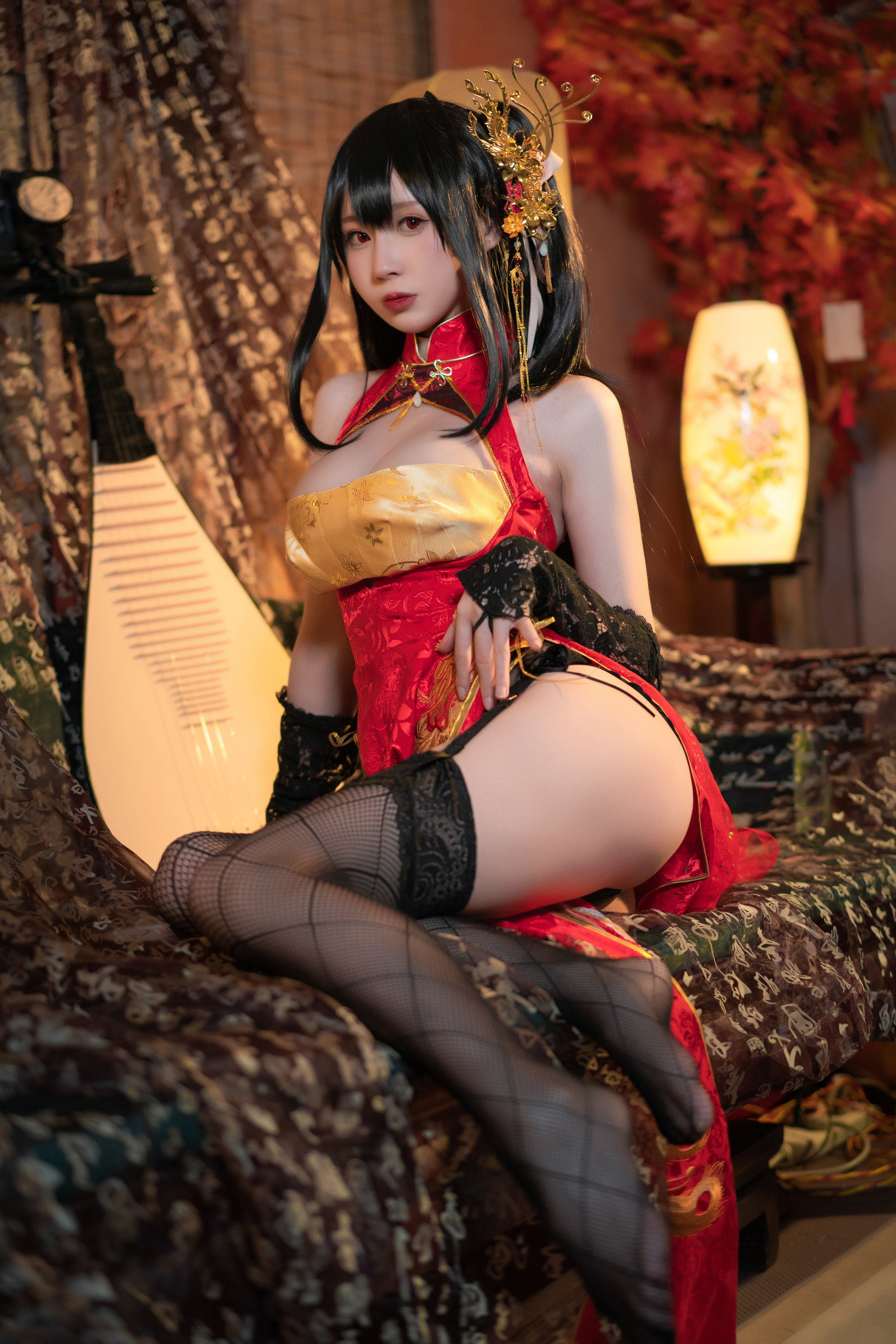 Ảnh Cosplay Net Red] Tây Viên Tự Nam Ca - Đại Phong Áo Dài Qipao