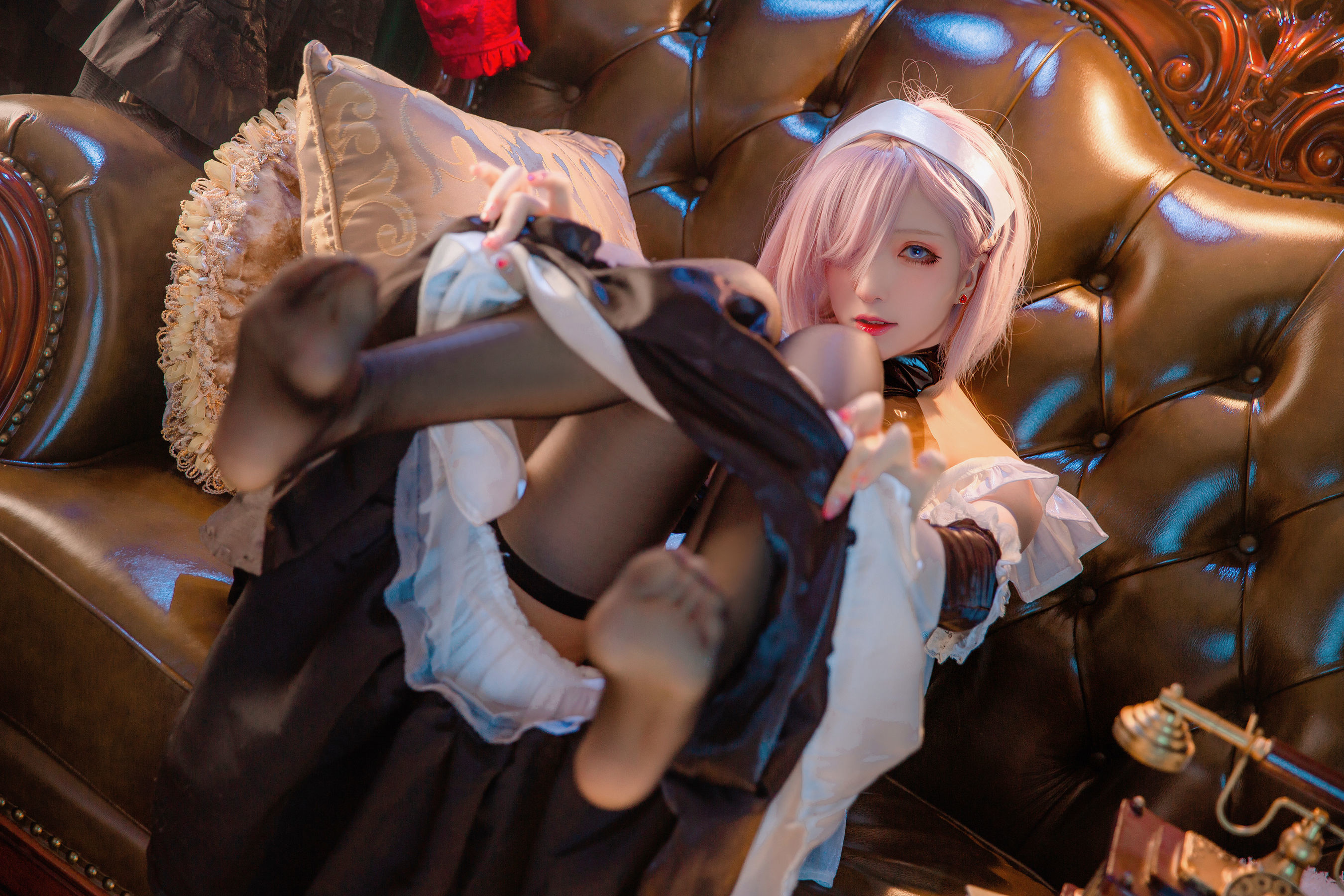 [网红COSER写真] 起司块wii写真 - 宫本武藏 女仆