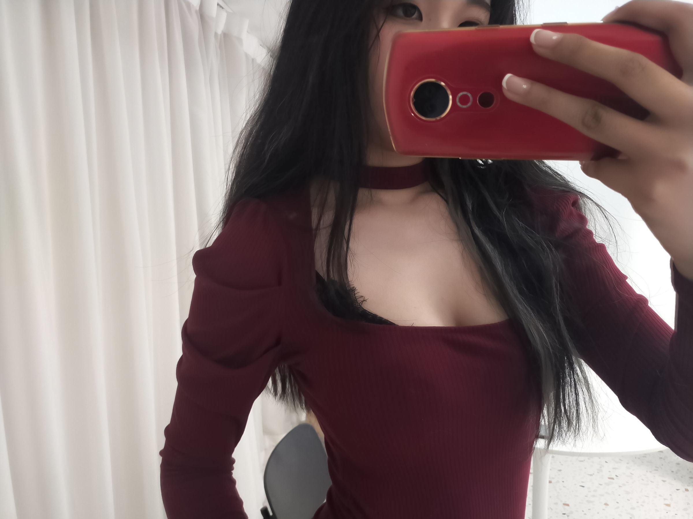 Internet Celebrity Cosplayer Photobook] Xuan Xiao Xuejie - Wine Red One-Piece Outfit