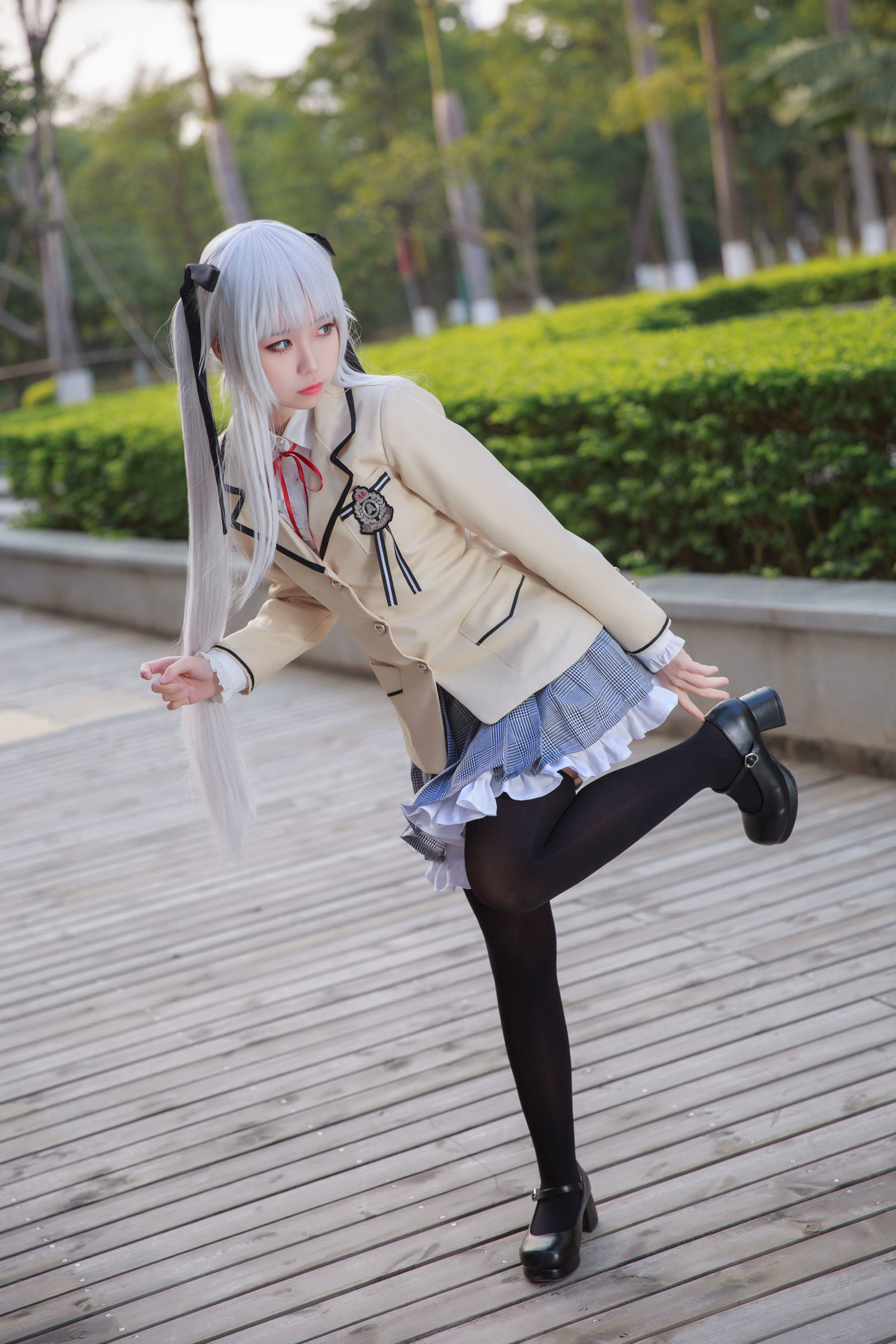 網紅COSER寫真] 動漫博主G44不會受傷 - 霧枝校服