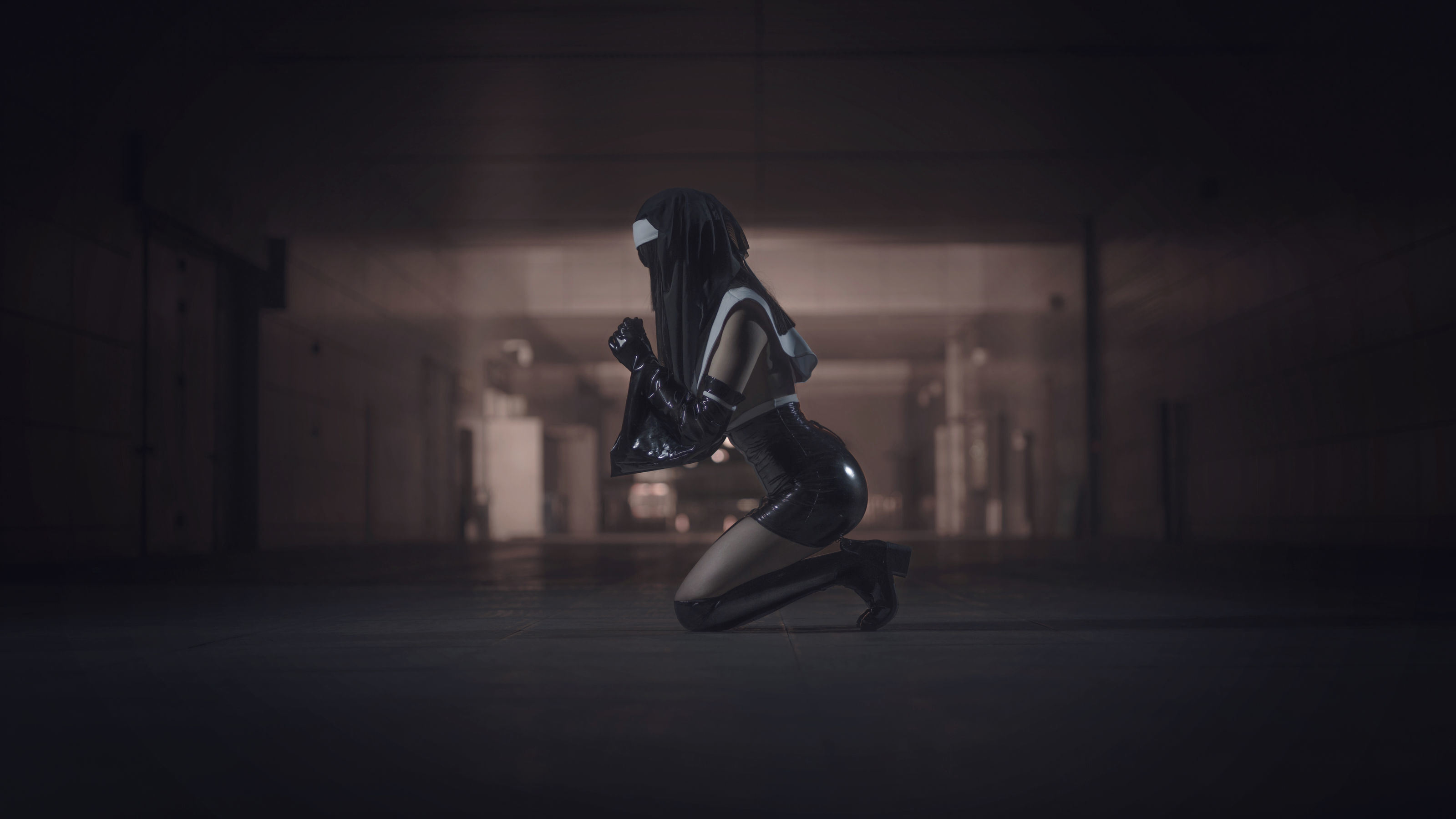 Sổ ảnh Coser Nổi tiếng Trên Mạng] Blogger Anime uki Yu Ji - Trang phục Nữ tu Đen Latex