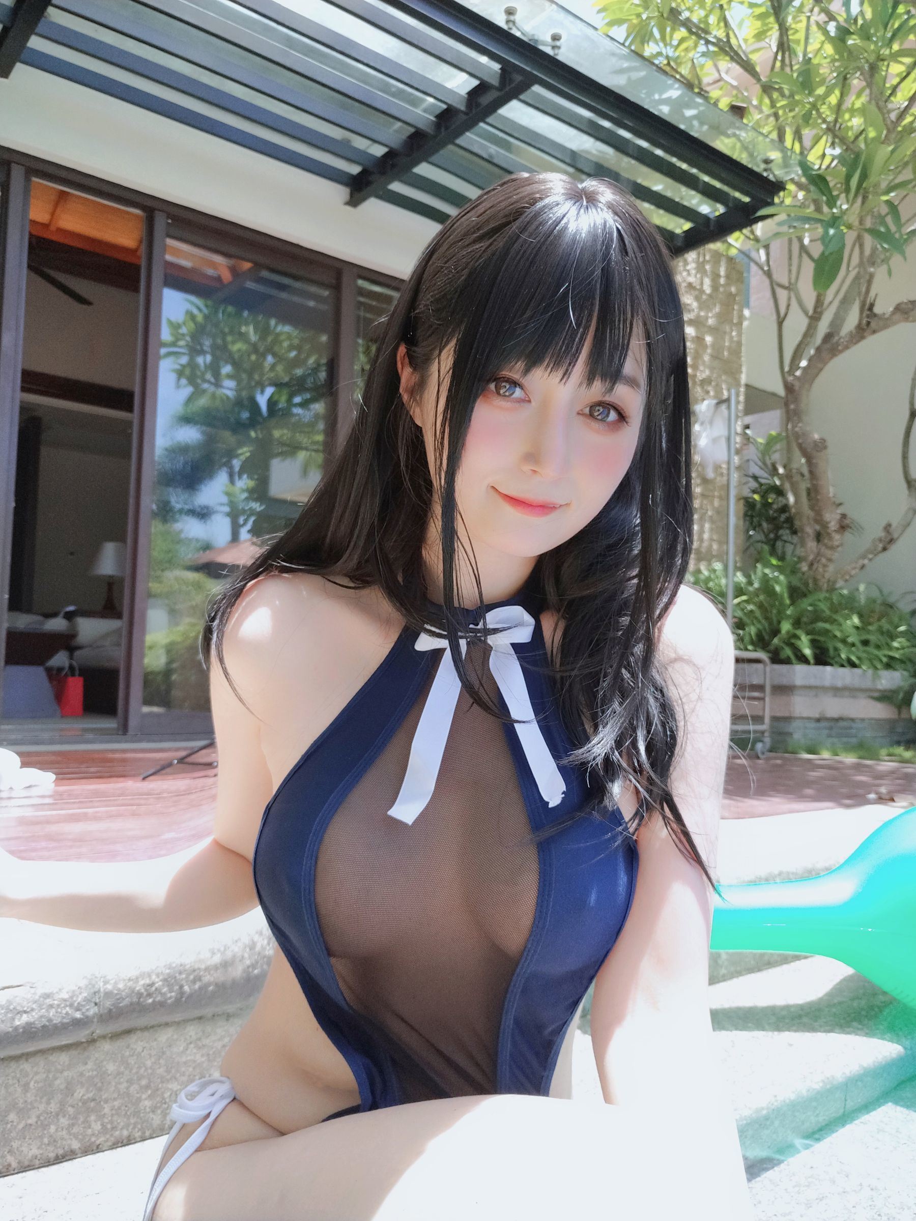 網紅COSER寫真] Coser小姐姐白銀 - 鏤空泳衣