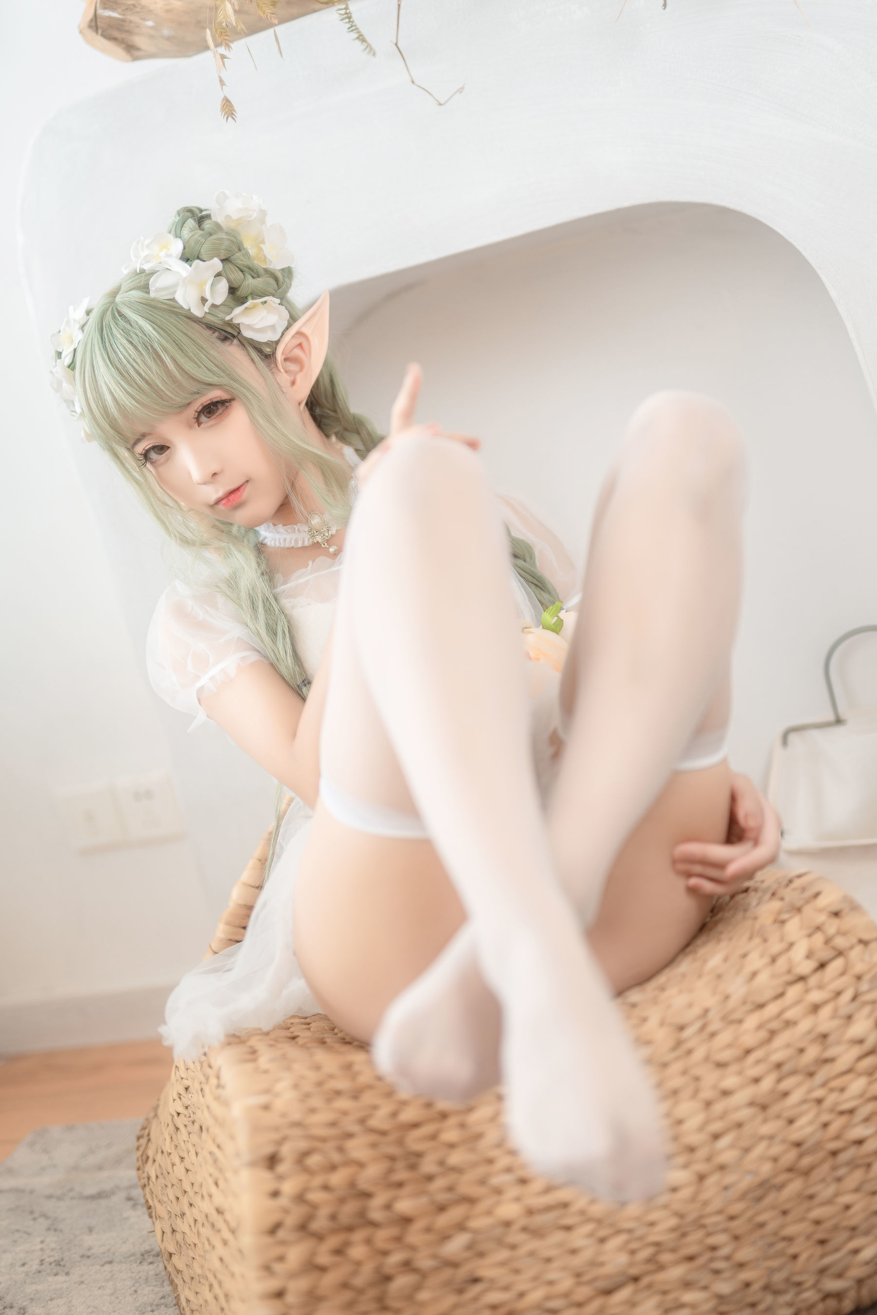 Internet Celebrity COSER Photo] Anime Blogger Chun Mo Mo - Pointy-Eared Kingdom Green Elf