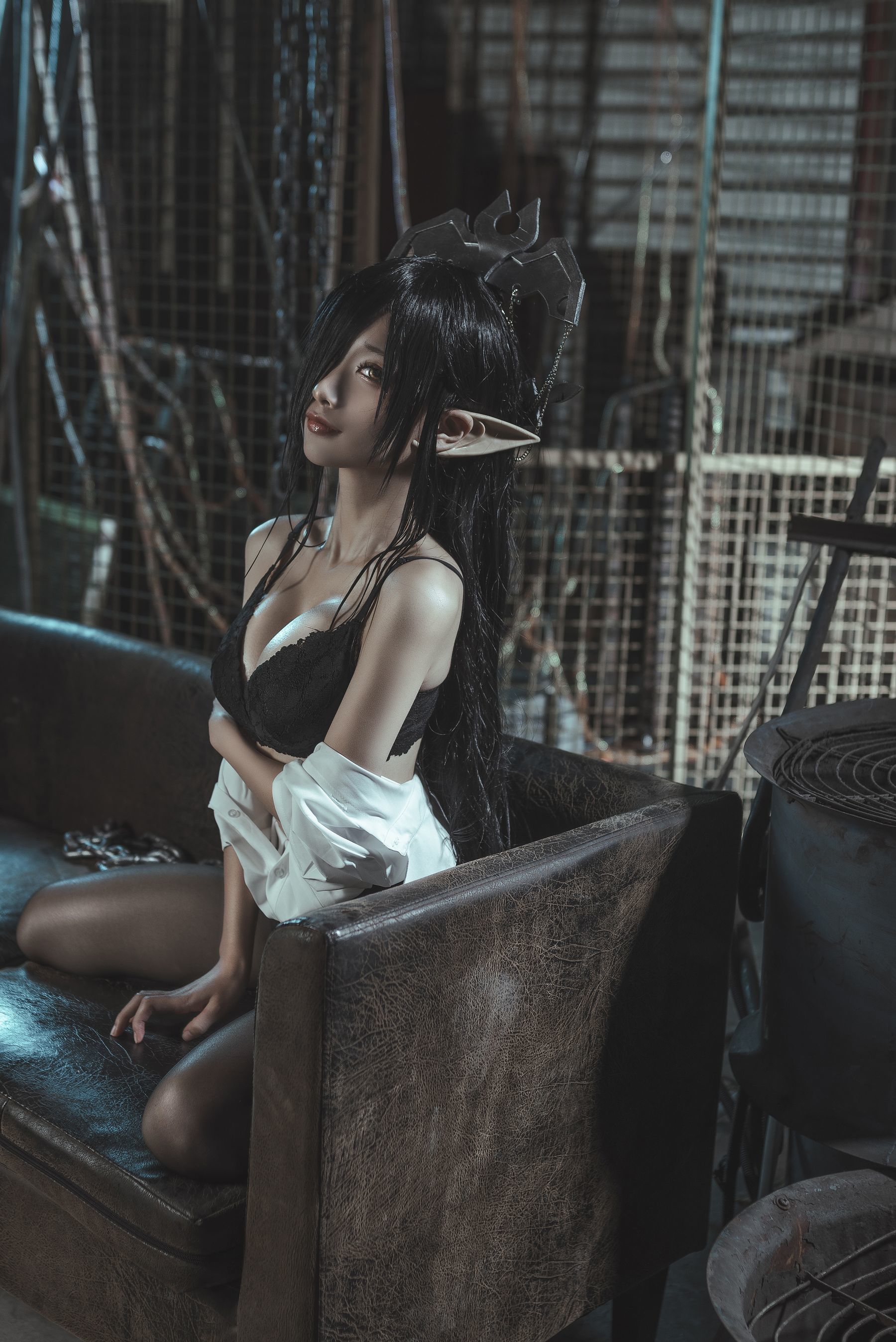 網紅COSER寫真] 動漫博主蠢沫沫 - 黑獸女王 OL制服