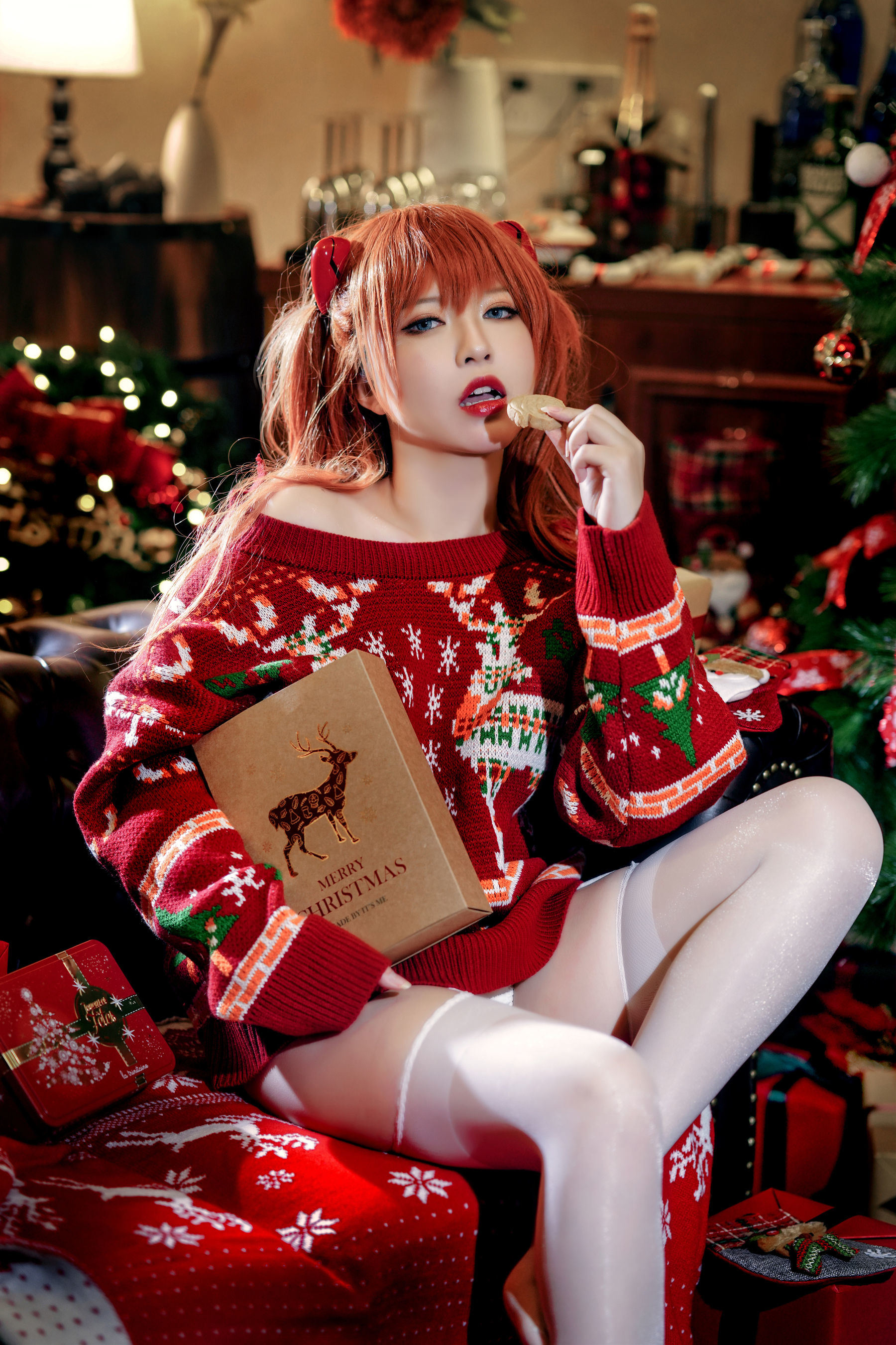 半半子 式波 Asuka Christmas Cosplay
