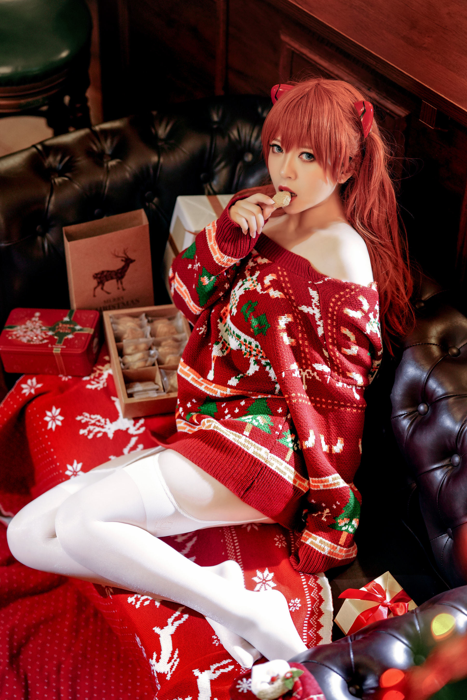 半半子 式波 Asuka Christmas Cosplay