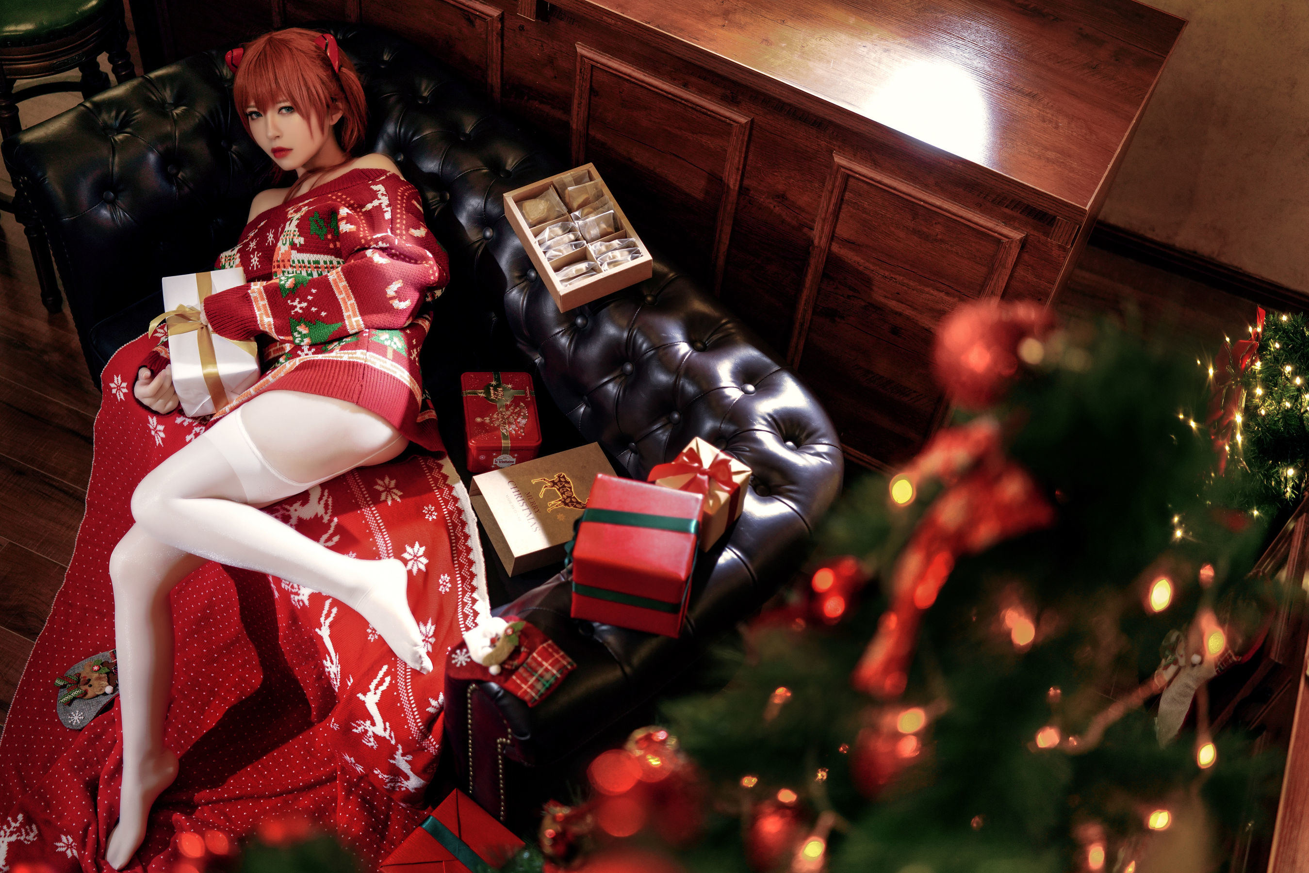 半半子 式波 Asuka Christmas Cosplay