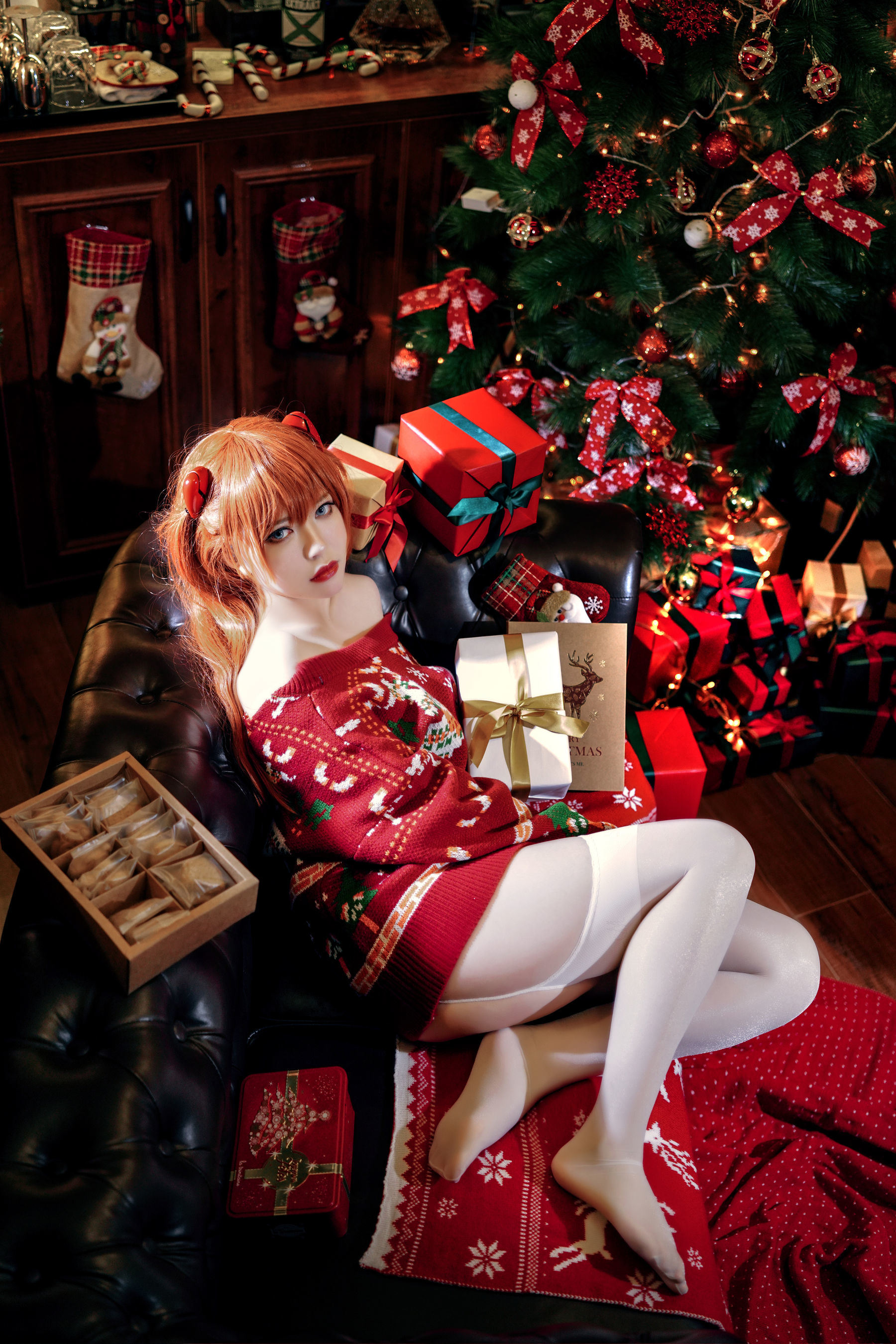 半半子 式波 Asuka Christmas Cosplay