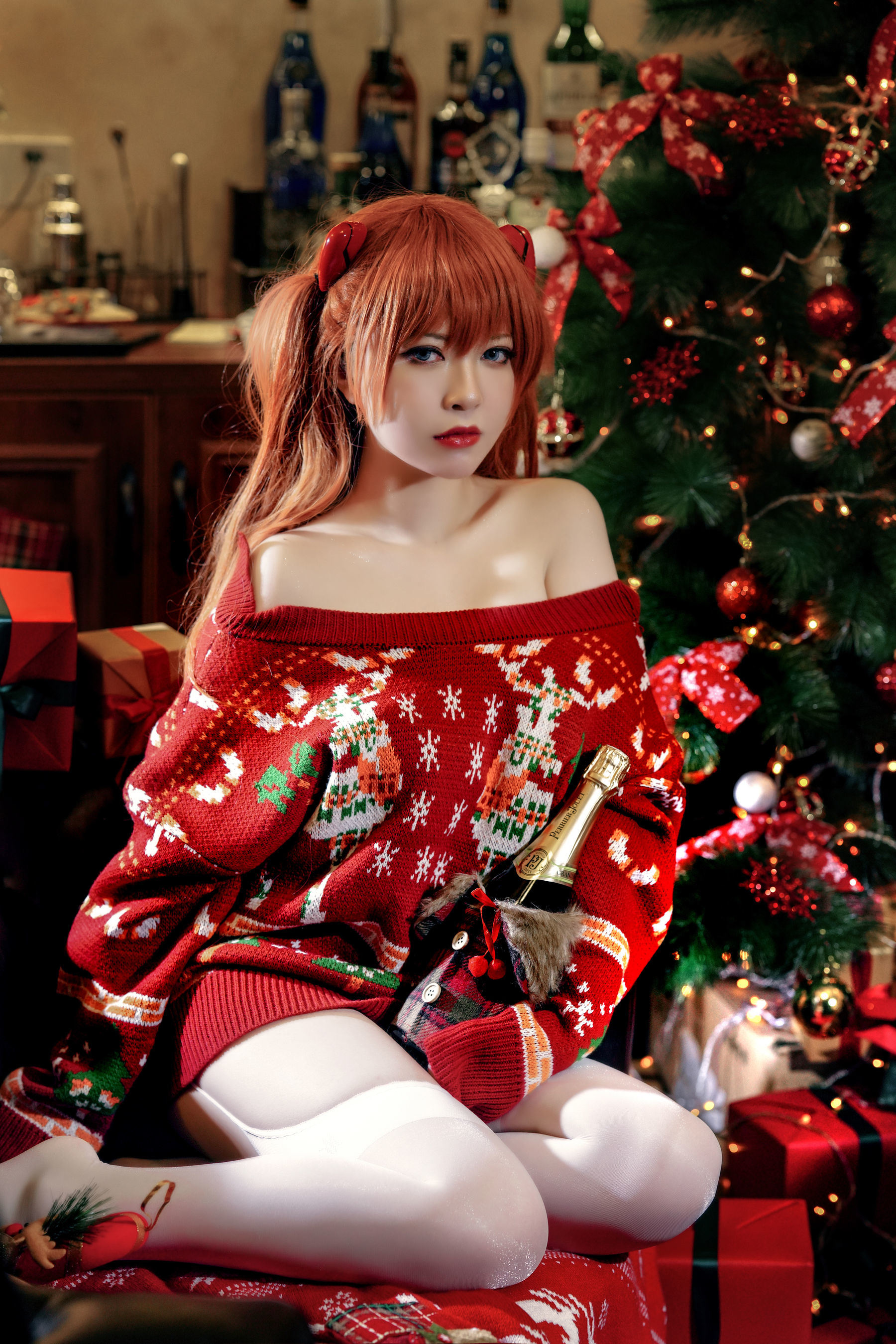 半半子 式波 Asuka Christmas Cosplay