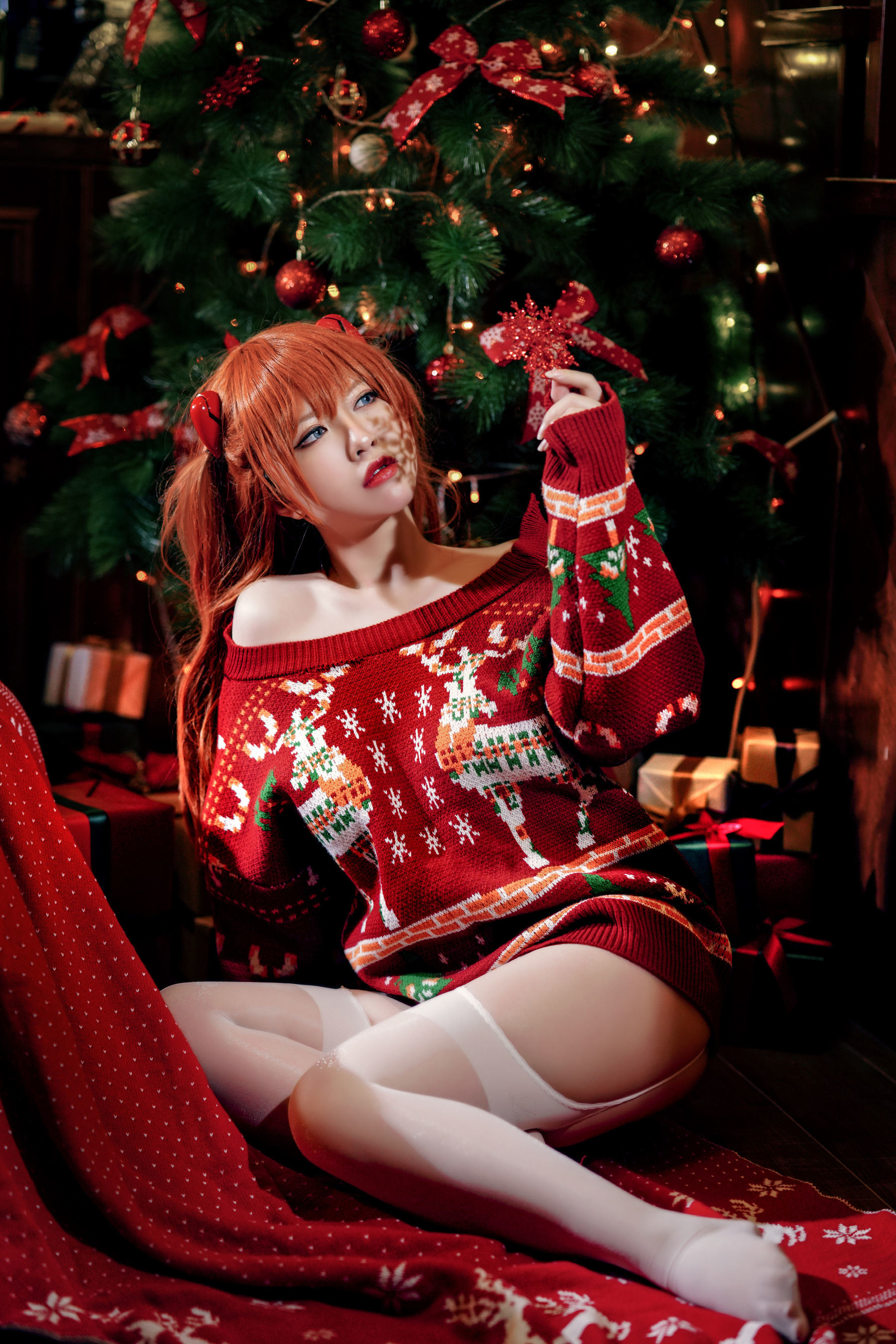 半半子 式波 Asuka Christmas Cosplay