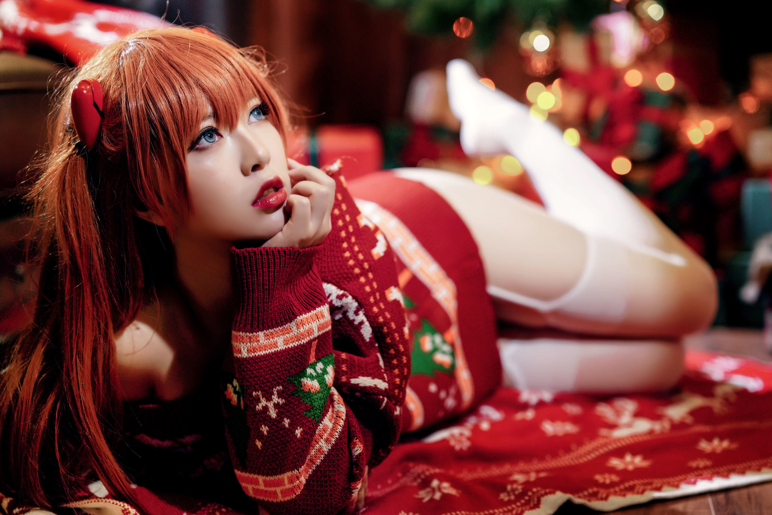 半半子 式波 Asuka Christmas Cosplay