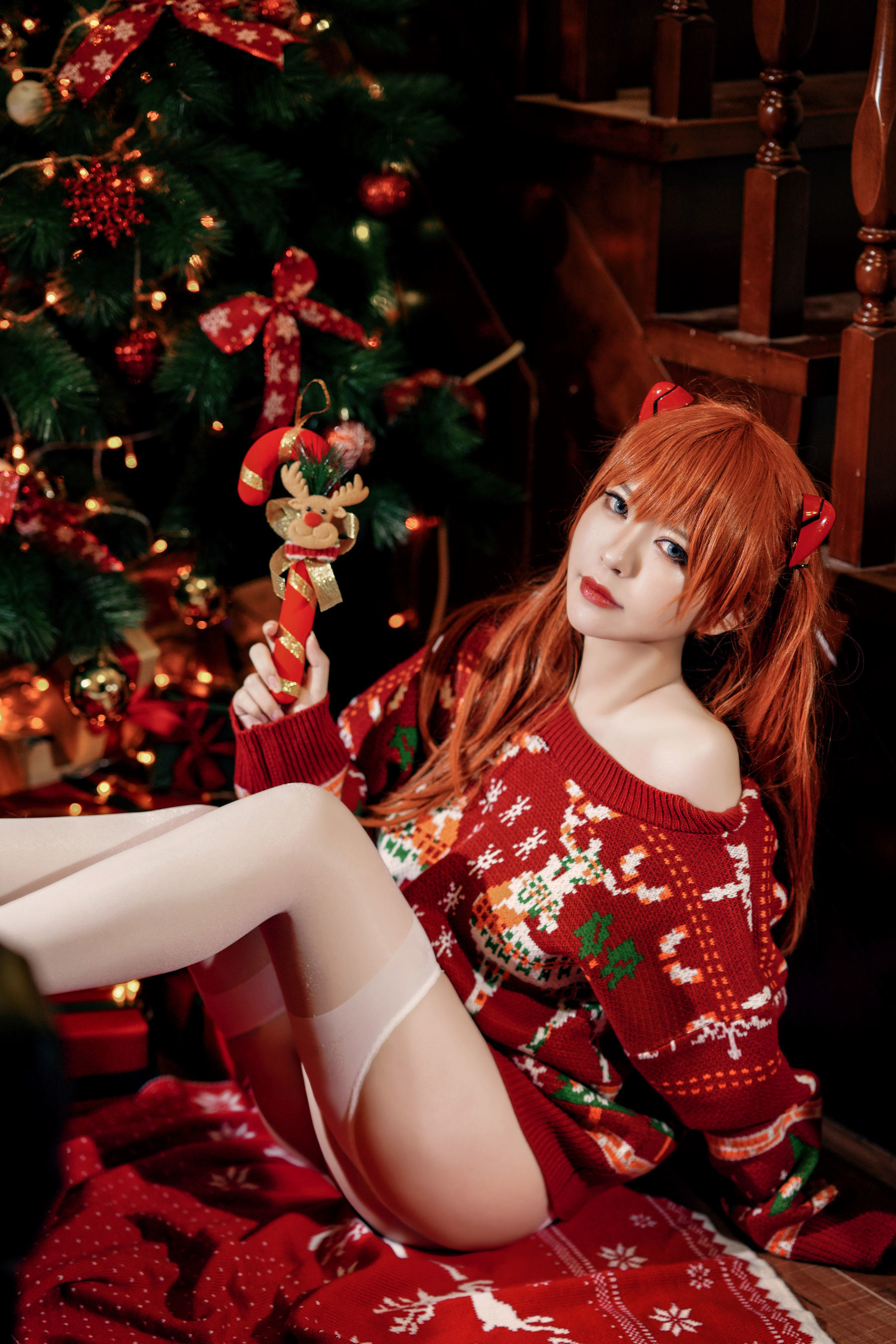 半半子 式波 Asuka Christmas Cosplay