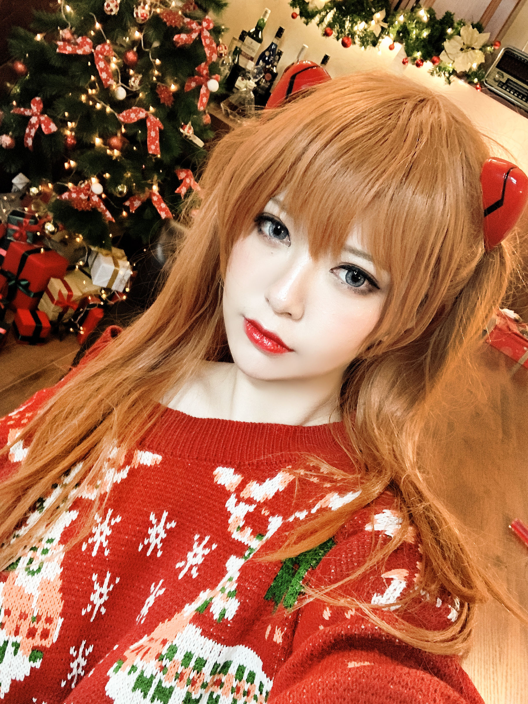 半半子 式波 Asuka Christmas Cosplay