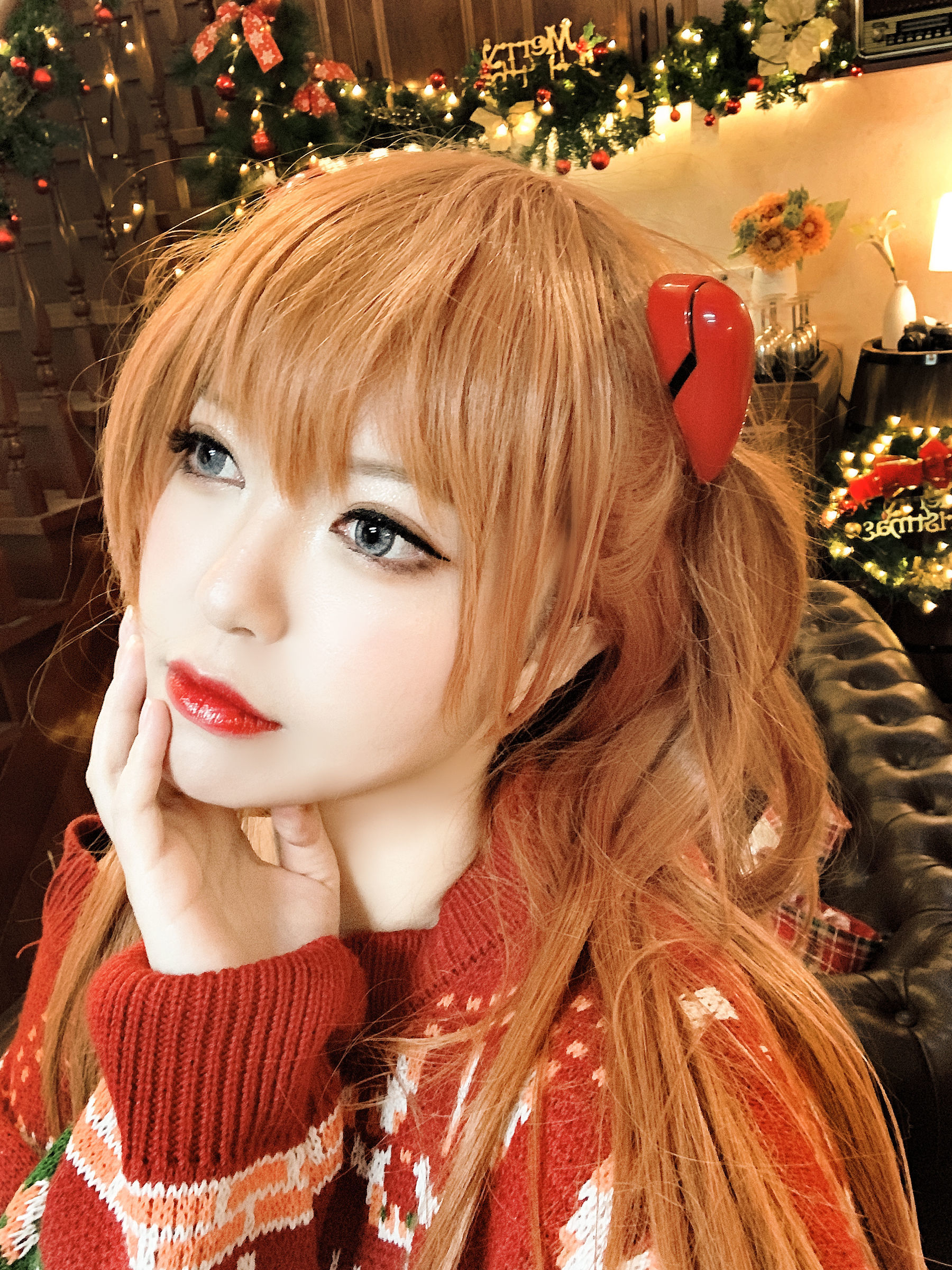 半半子 式波 Asuka Christmas Cosplay