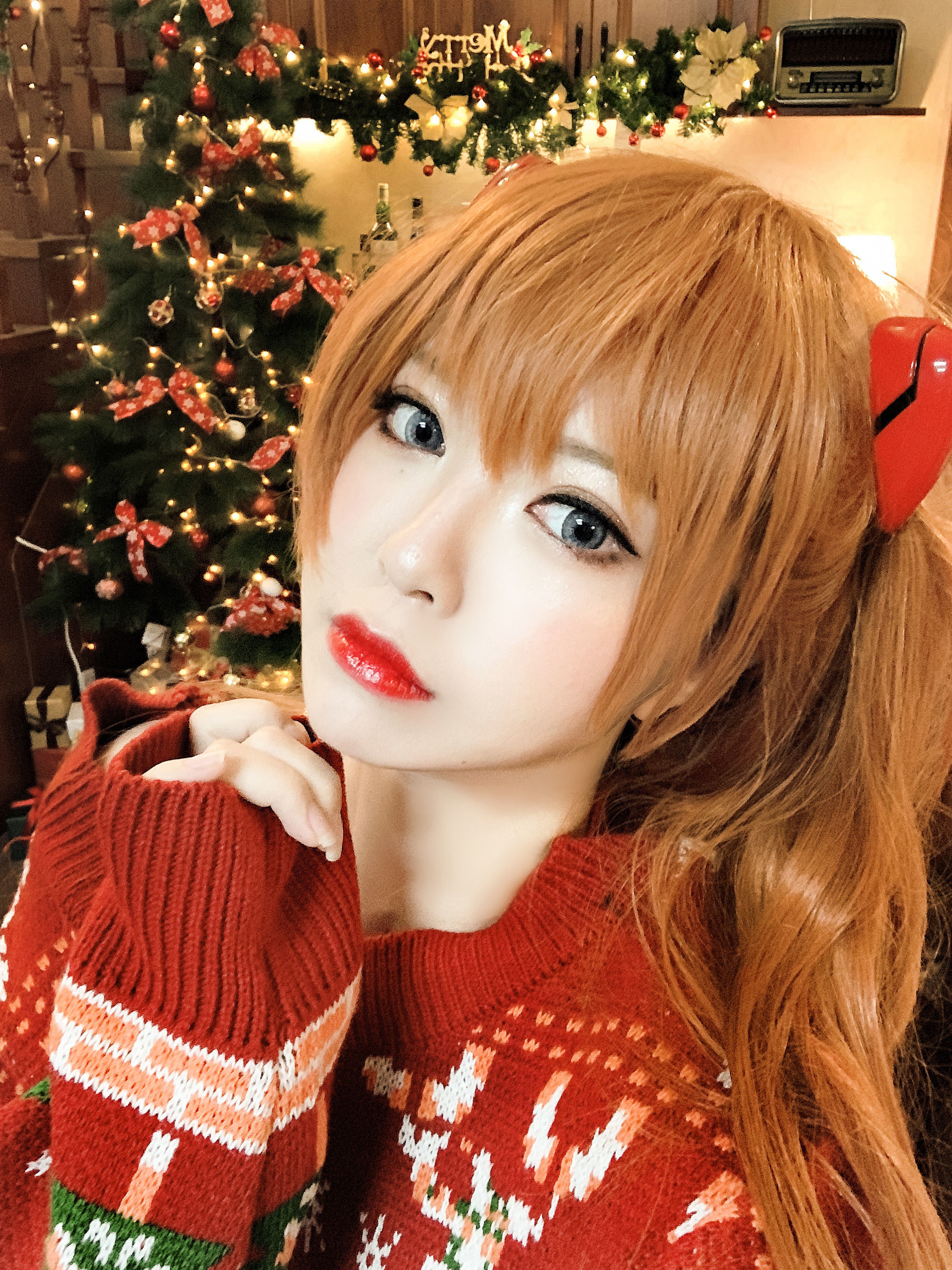 半半子 式波 Asuka Christmas Cosplay