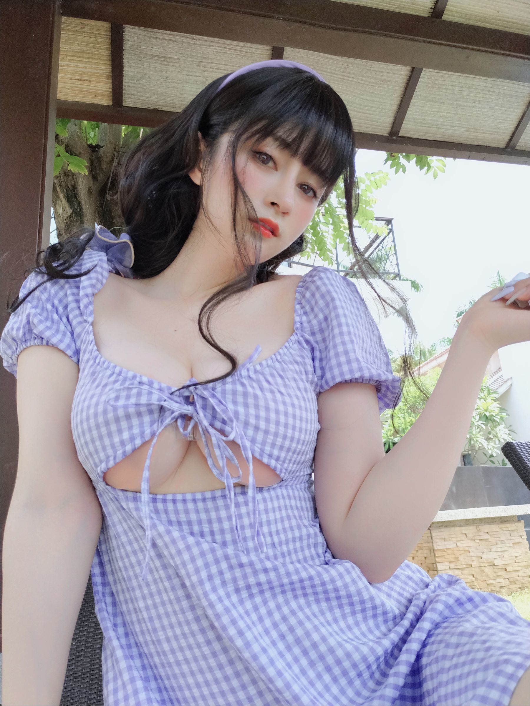 Ảnh chụp Coser nổi tiếng mạng] Coser tiểu thư Bạch Ngân - Váy caro mùa hè