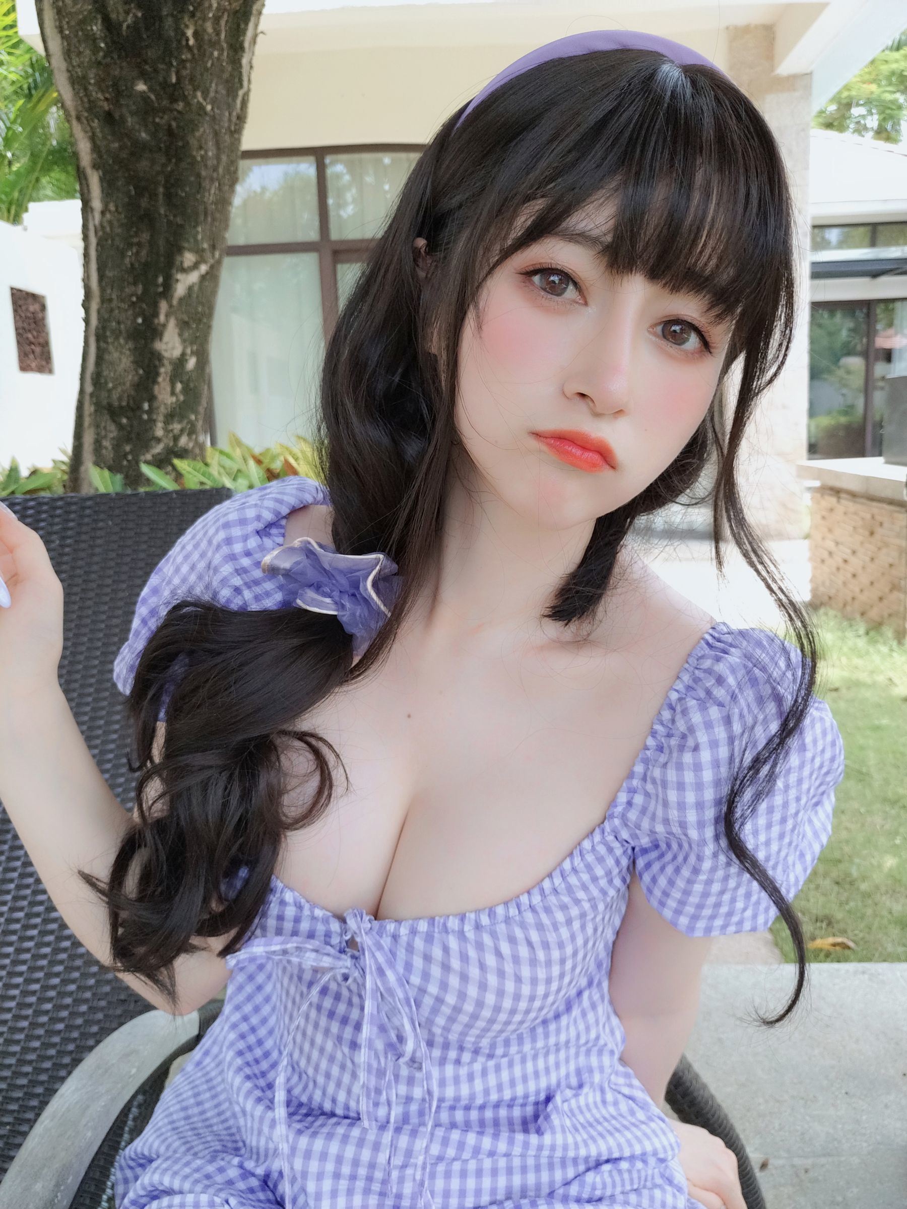 ネット有名人COSER写真] Coser嬢 白銀 - 夏日の格子ドレス