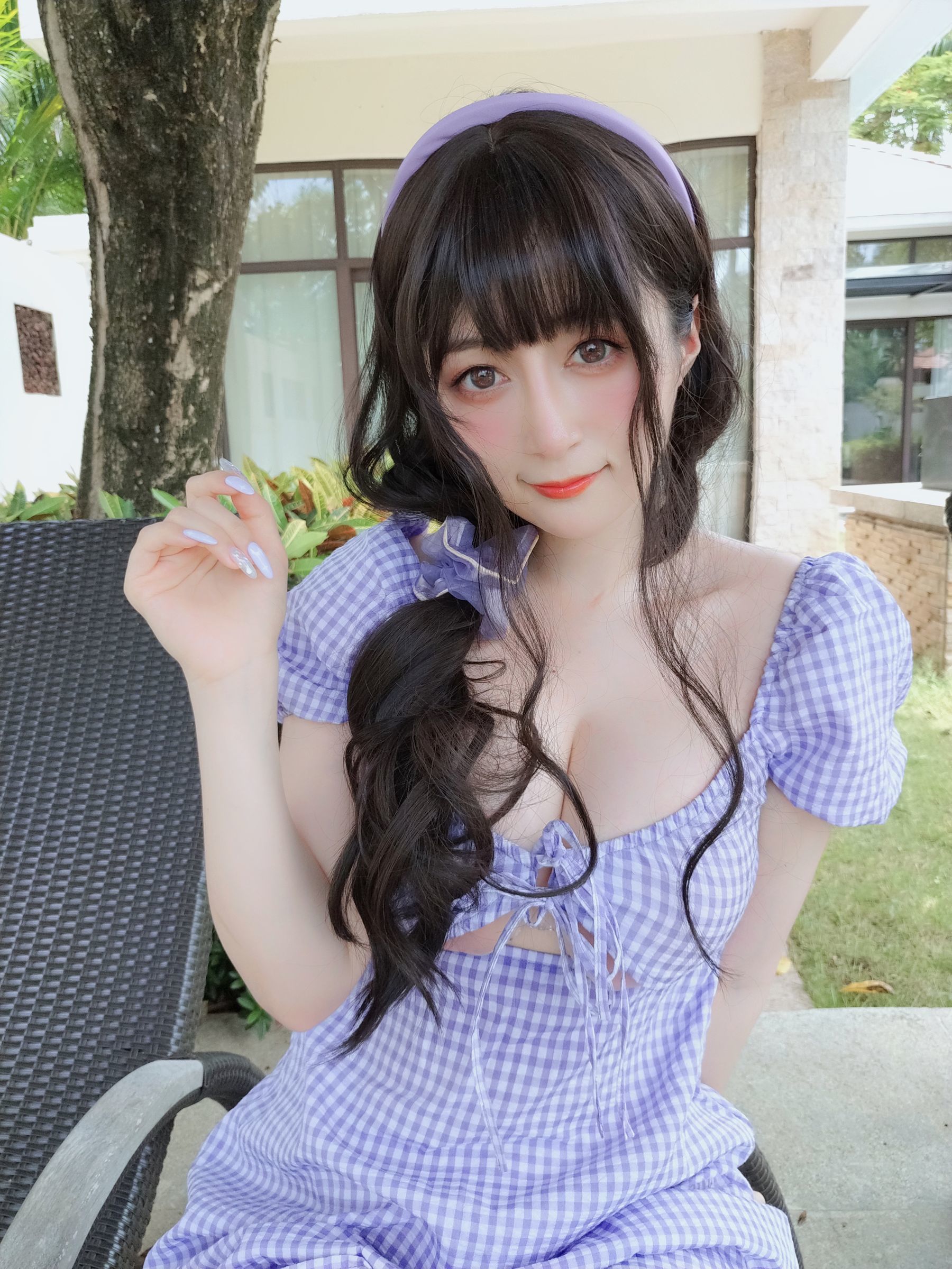 ネット有名人COSER写真] Coser嬢 白銀 - 夏日の格子ドレス