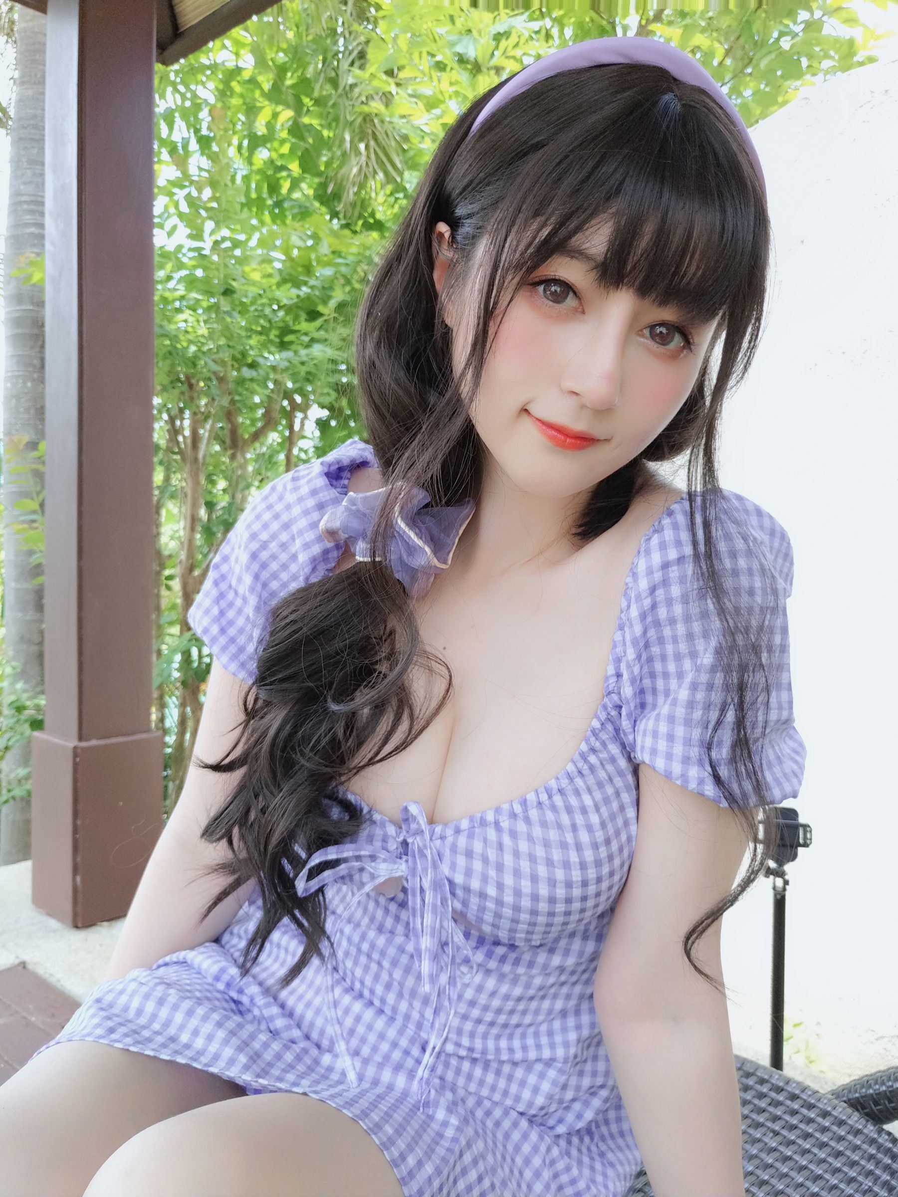 ネット有名人COSER写真] Coser嬢 白銀 - 夏日の格子ドレス