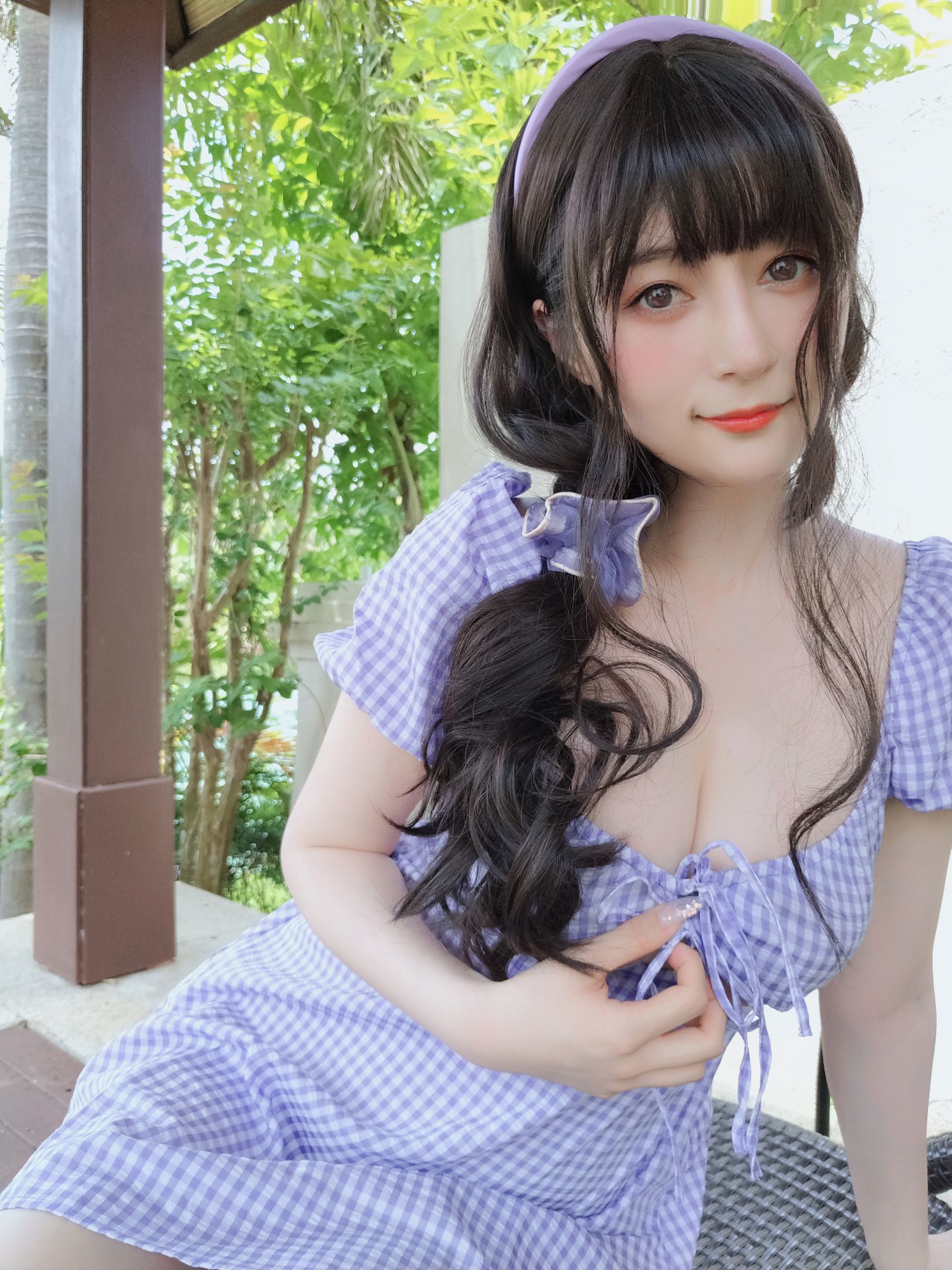 ネット有名人COSER写真] Coser嬢 白銀 - 夏日の格子ドレス