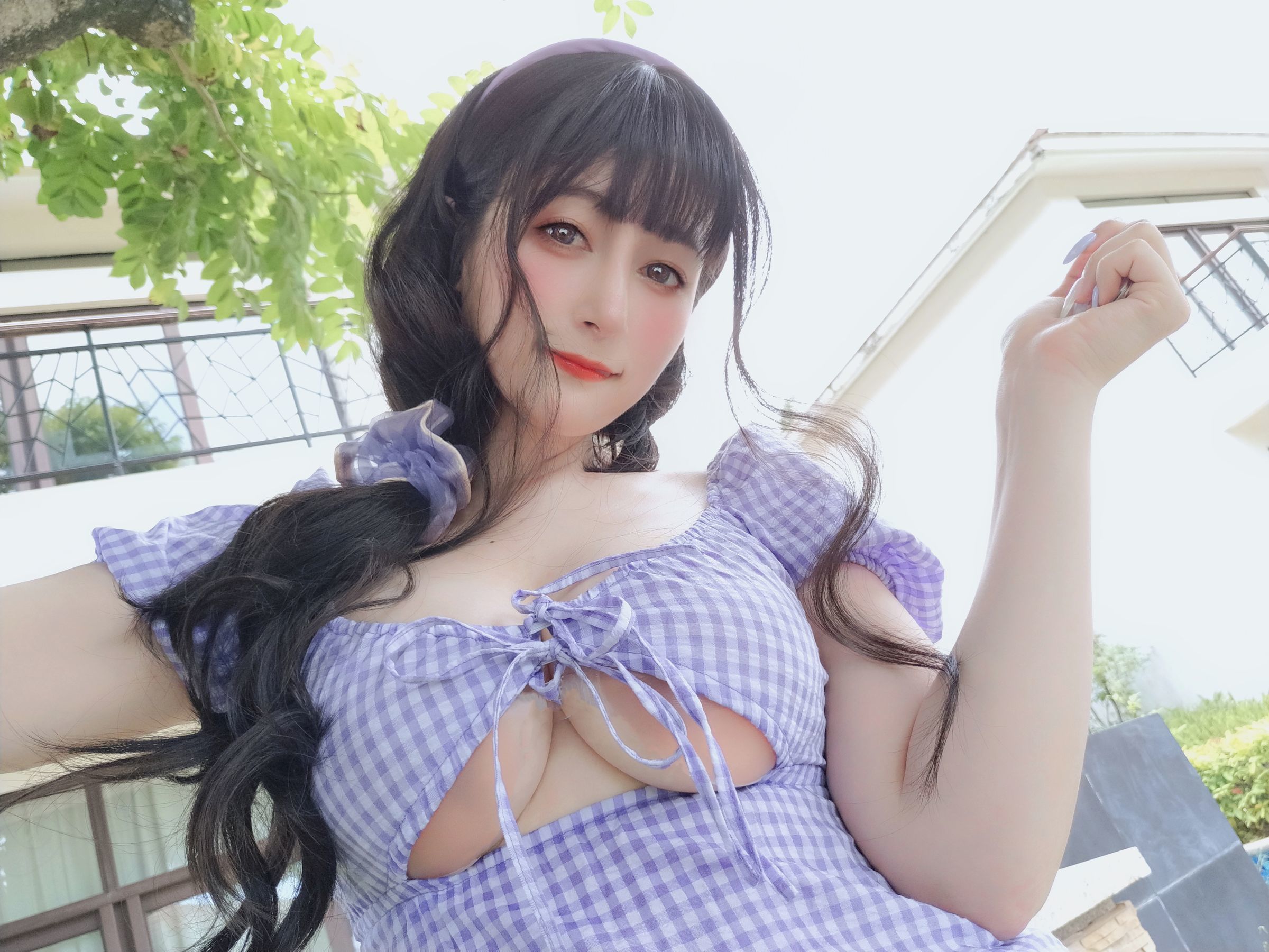 ネット有名人COSER写真] Coser嬢 白銀 - 夏日の格子ドレス