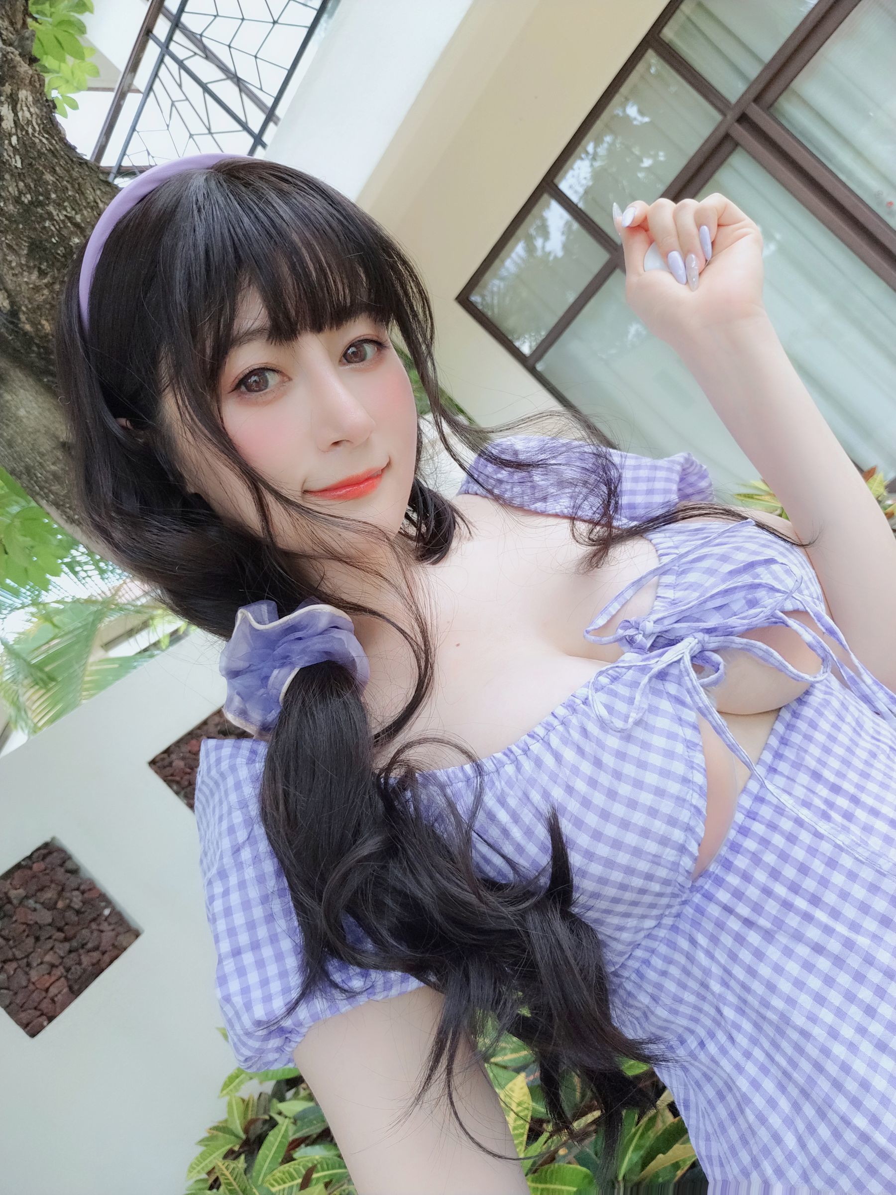 ネット有名人COSER写真] Coser嬢 白銀 - 夏日の格子ドレス