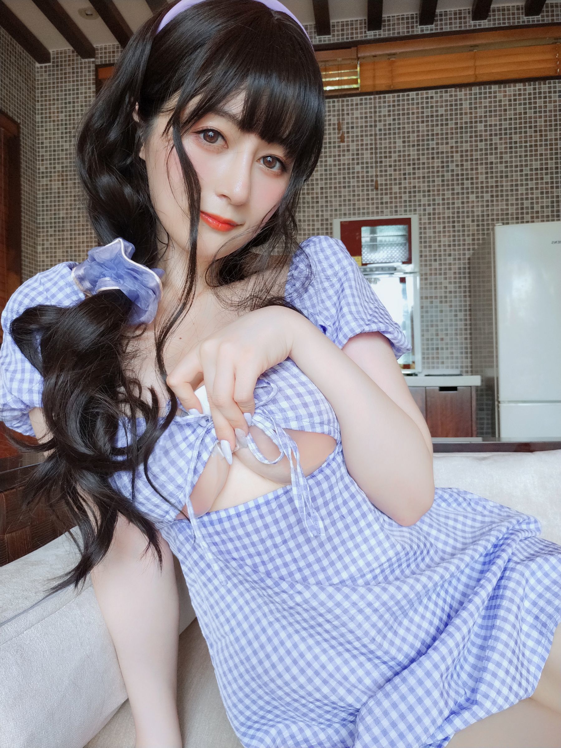 ชุดภาพเน็ตไอดอลโคเซอร์] โคเซอร์เซี่ยวเจี่ยเจี่ยไป่หยิน - ชุดเดรสลายตารางฤดูร้อน