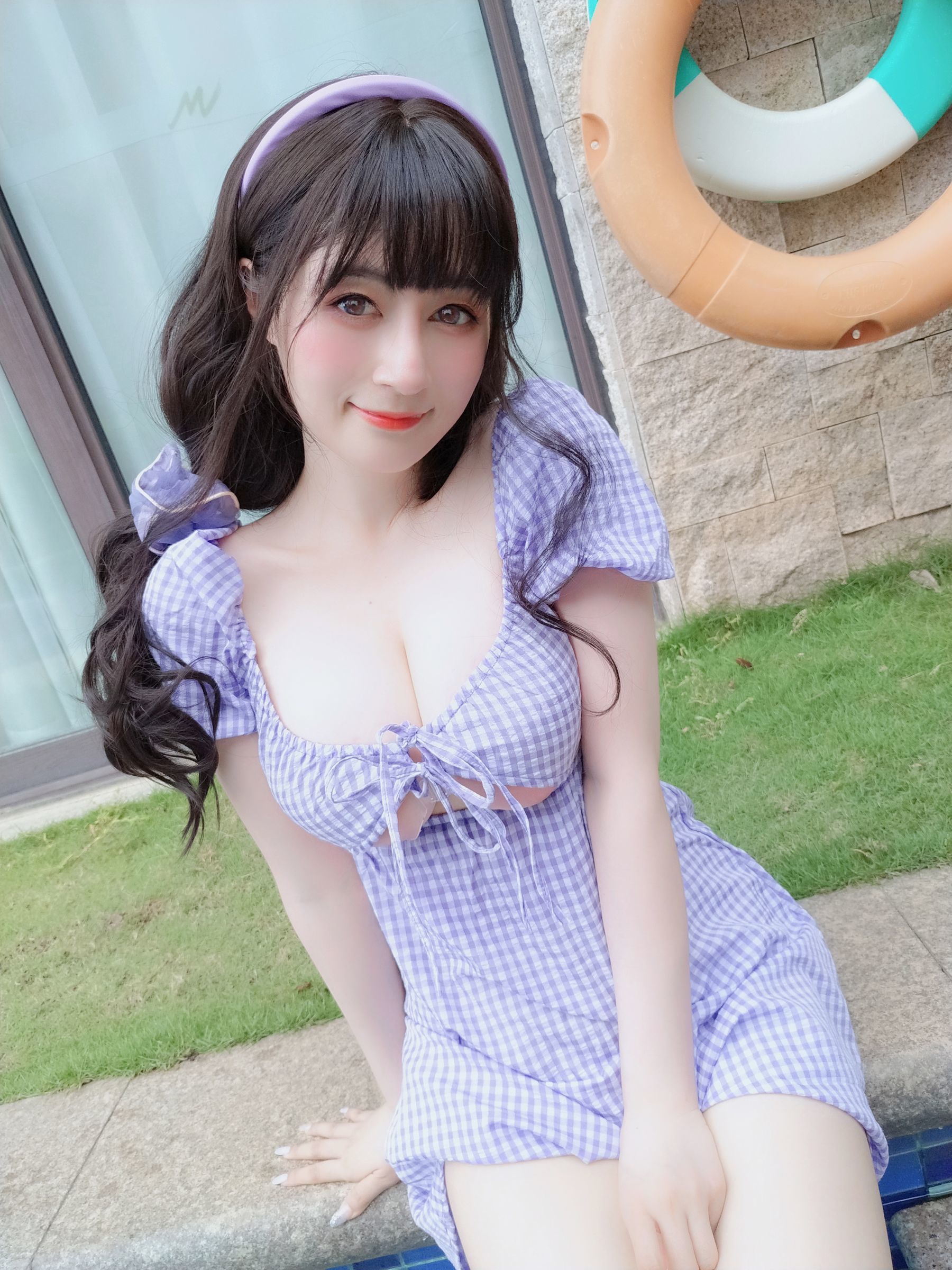 ชุดภาพเน็ตไอดอลโคเซอร์] โคเซอร์เซี่ยวเจี่ยเจี่ยไป่หยิน - ชุดเดรสลายตารางฤดูร้อน
