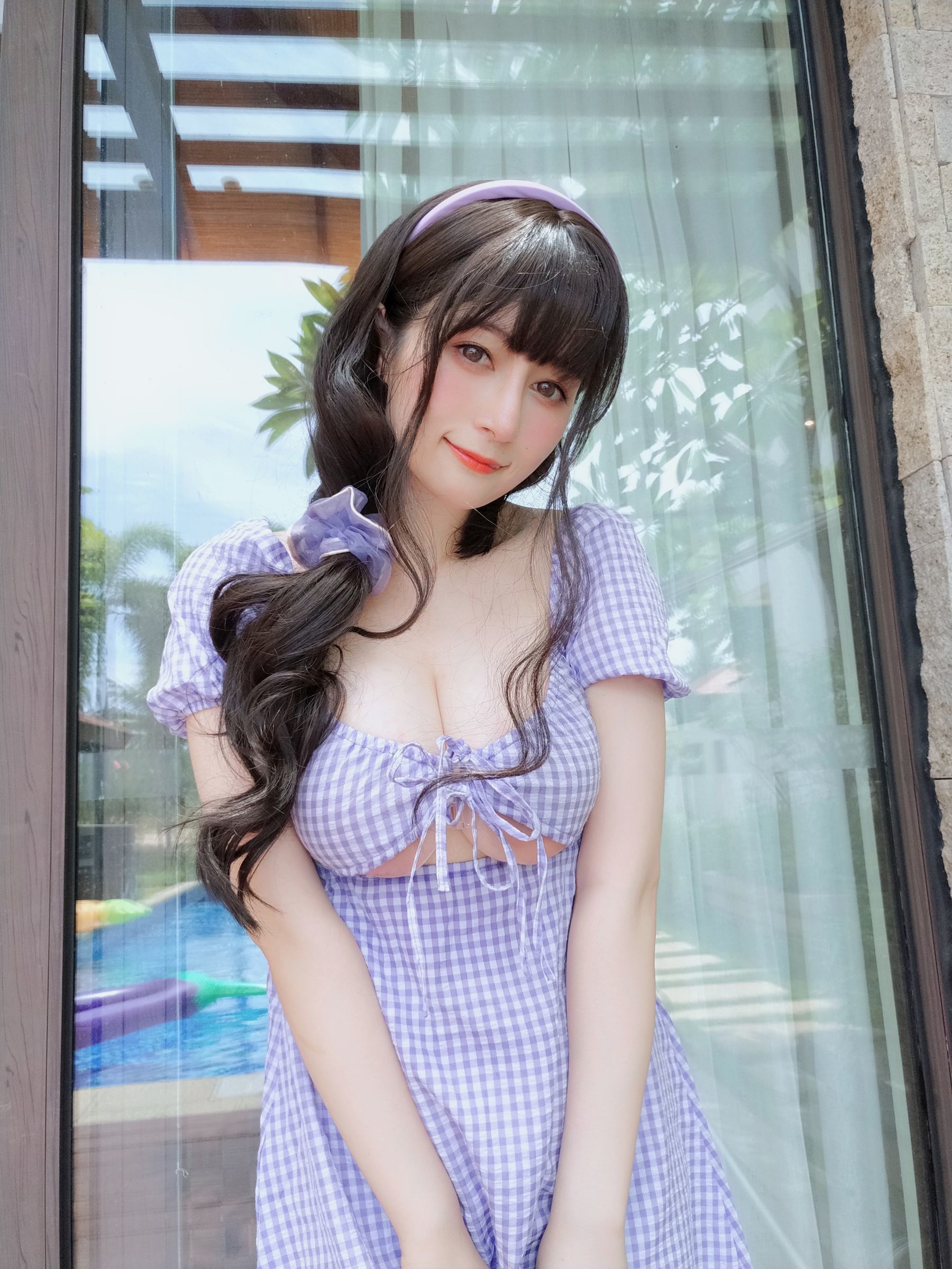ชุดภาพเน็ตไอดอลโคเซอร์] โคเซอร์เซี่ยวเจี่ยเจี่ยไป่หยิน - ชุดเดรสลายตารางฤดูร้อน