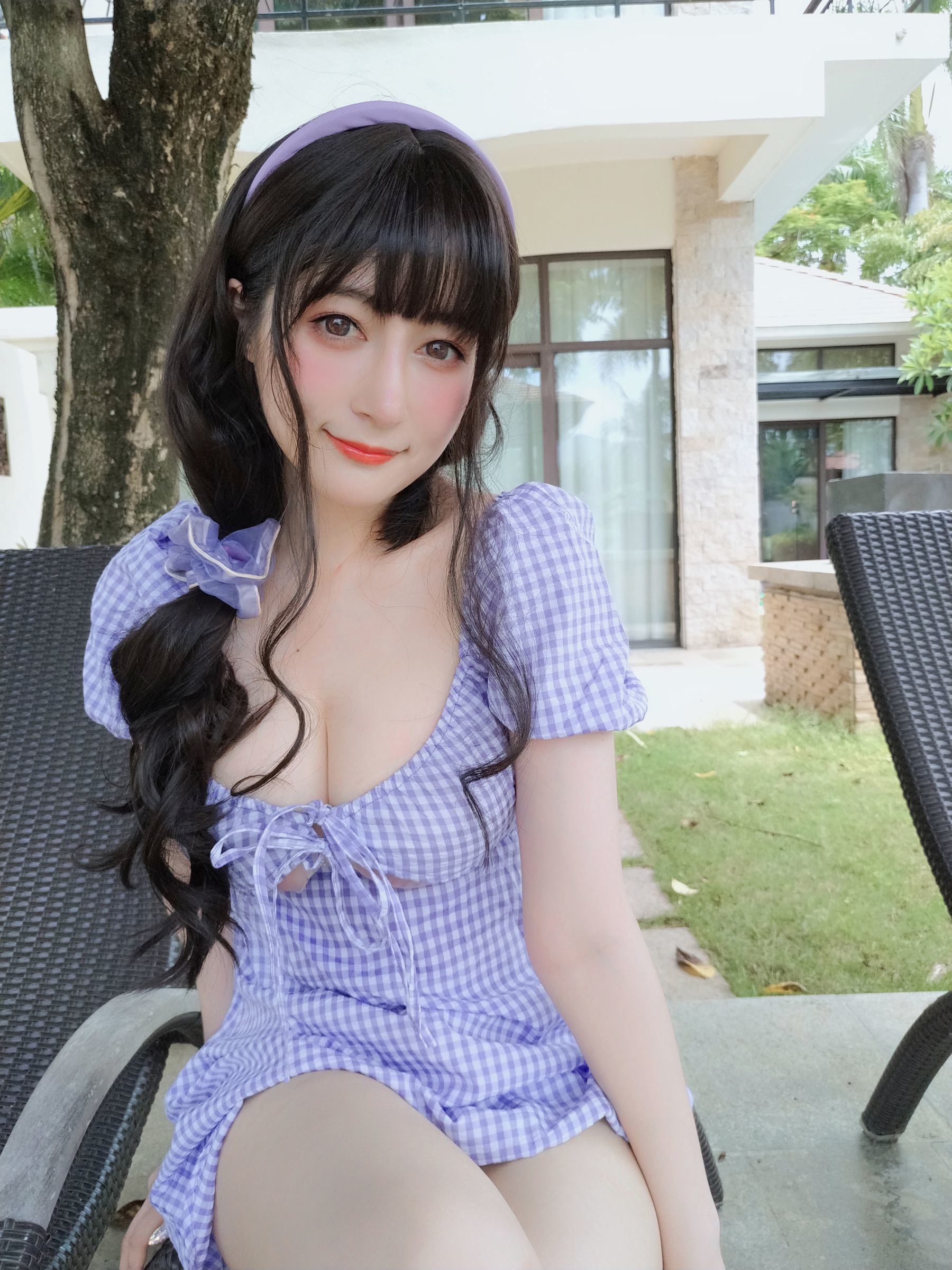ชุดภาพเน็ตไอดอลโคเซอร์] โคเซอร์เซี่ยวเจี่ยเจี่ยไป่หยิน - ชุดเดรสลายตารางฤดูร้อน