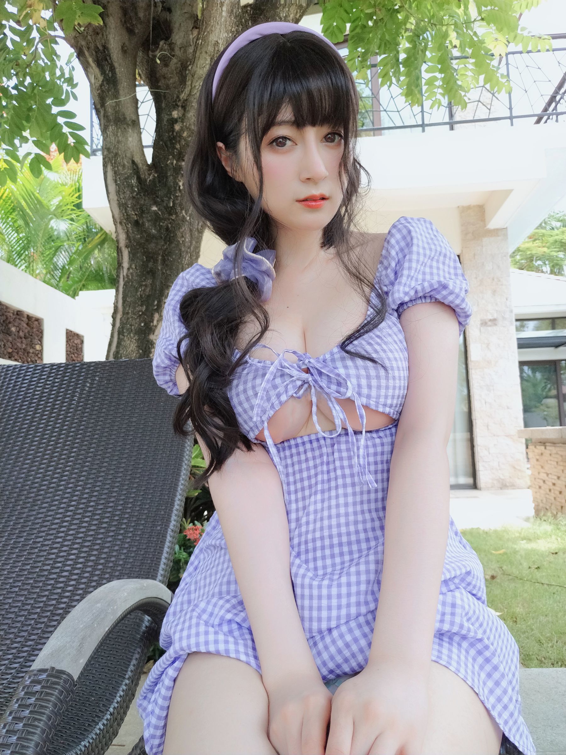 ชุดภาพเน็ตไอดอลโคเซอร์] โคเซอร์เซี่ยวเจี่ยเจี่ยไป่หยิน - ชุดเดรสลายตารางฤดูร้อน