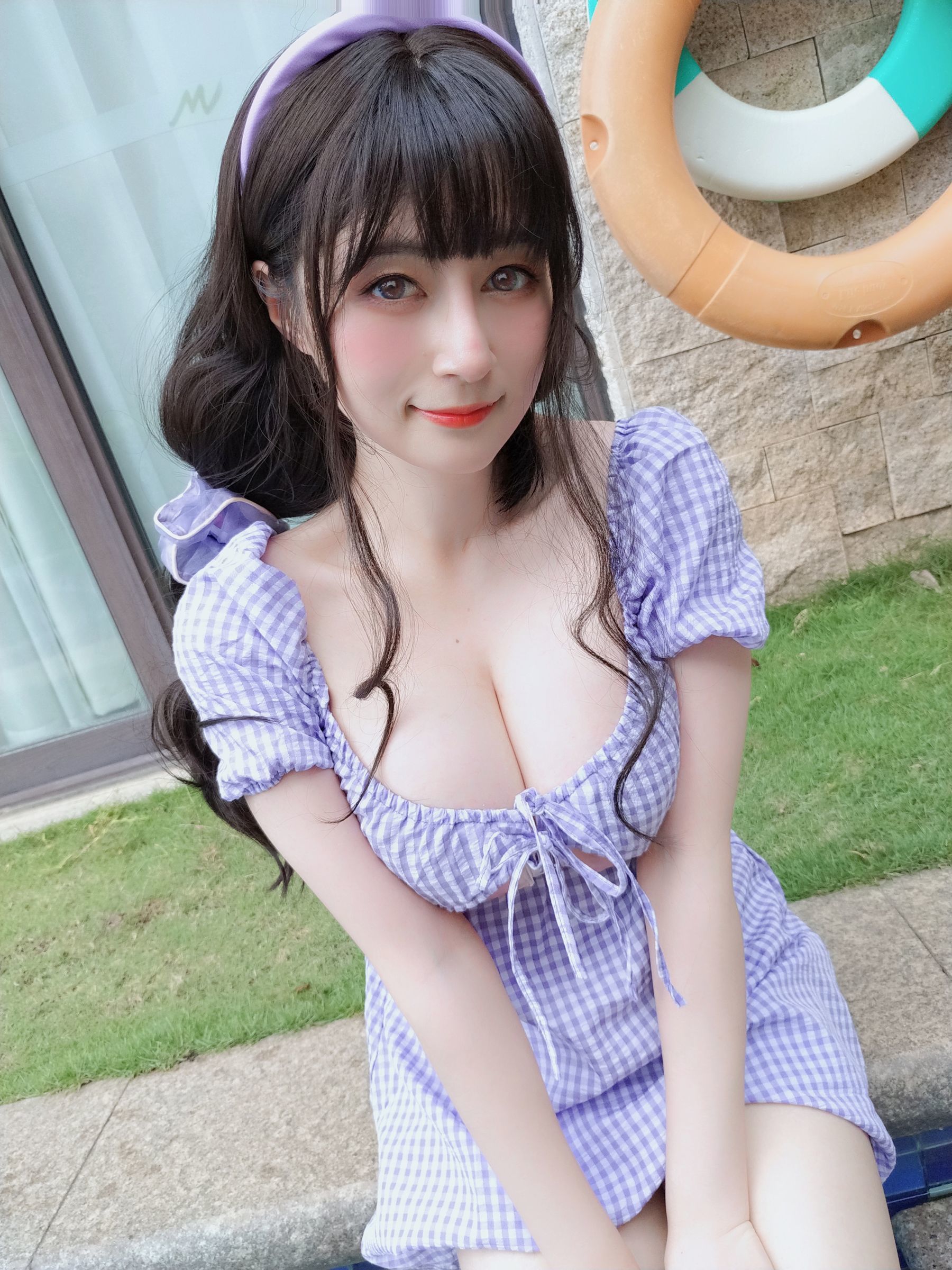 ชุดภาพเน็ตไอดอลโคเซอร์] โคเซอร์เซี่ยวเจี่ยเจี่ยไป่หยิน - ชุดเดรสลายตารางฤดูร้อน
