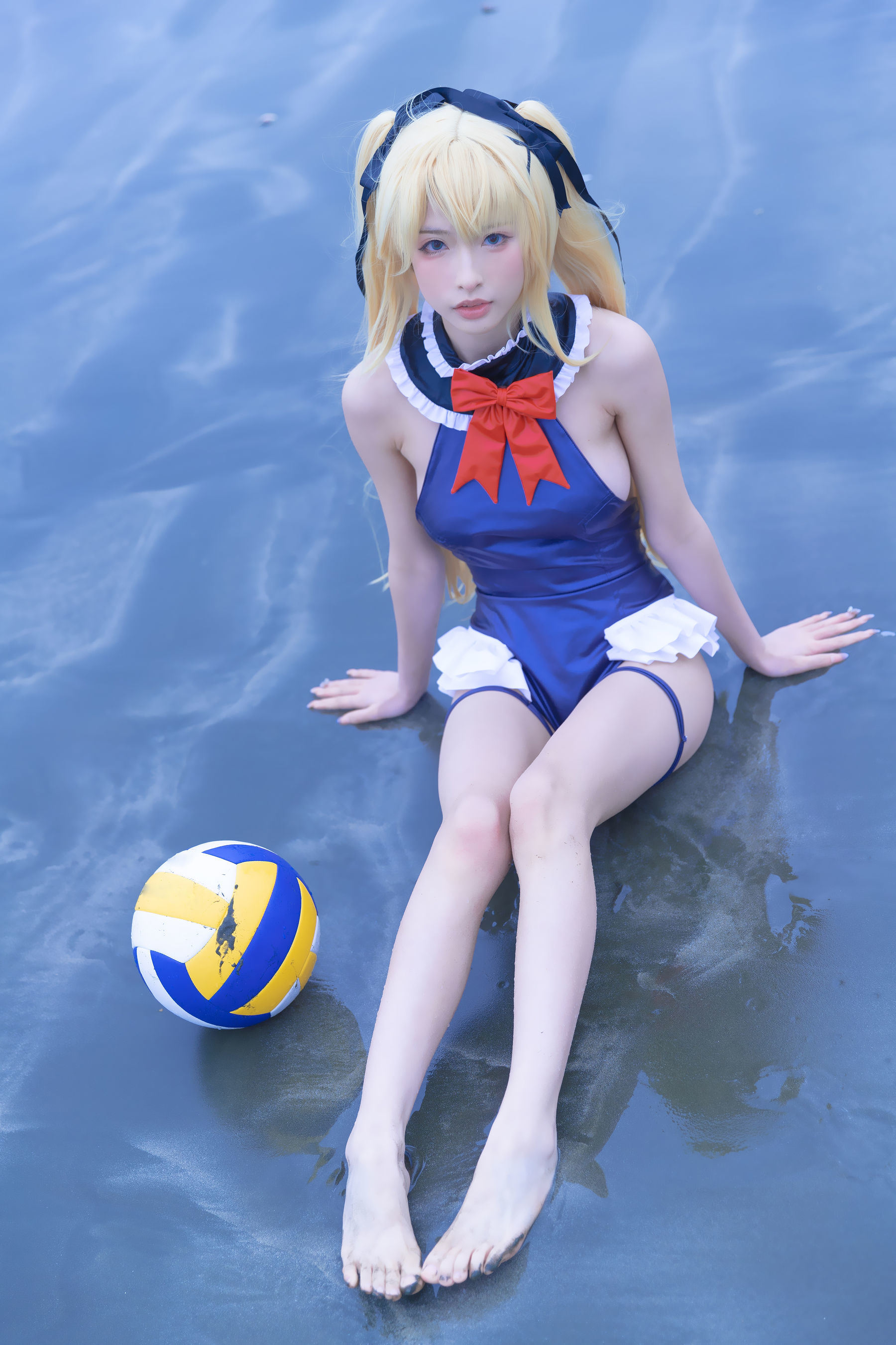 Internet Celebrity COSER Photobook] Stunner Shimizu Yui - Mary Rose Blue Swimsuit