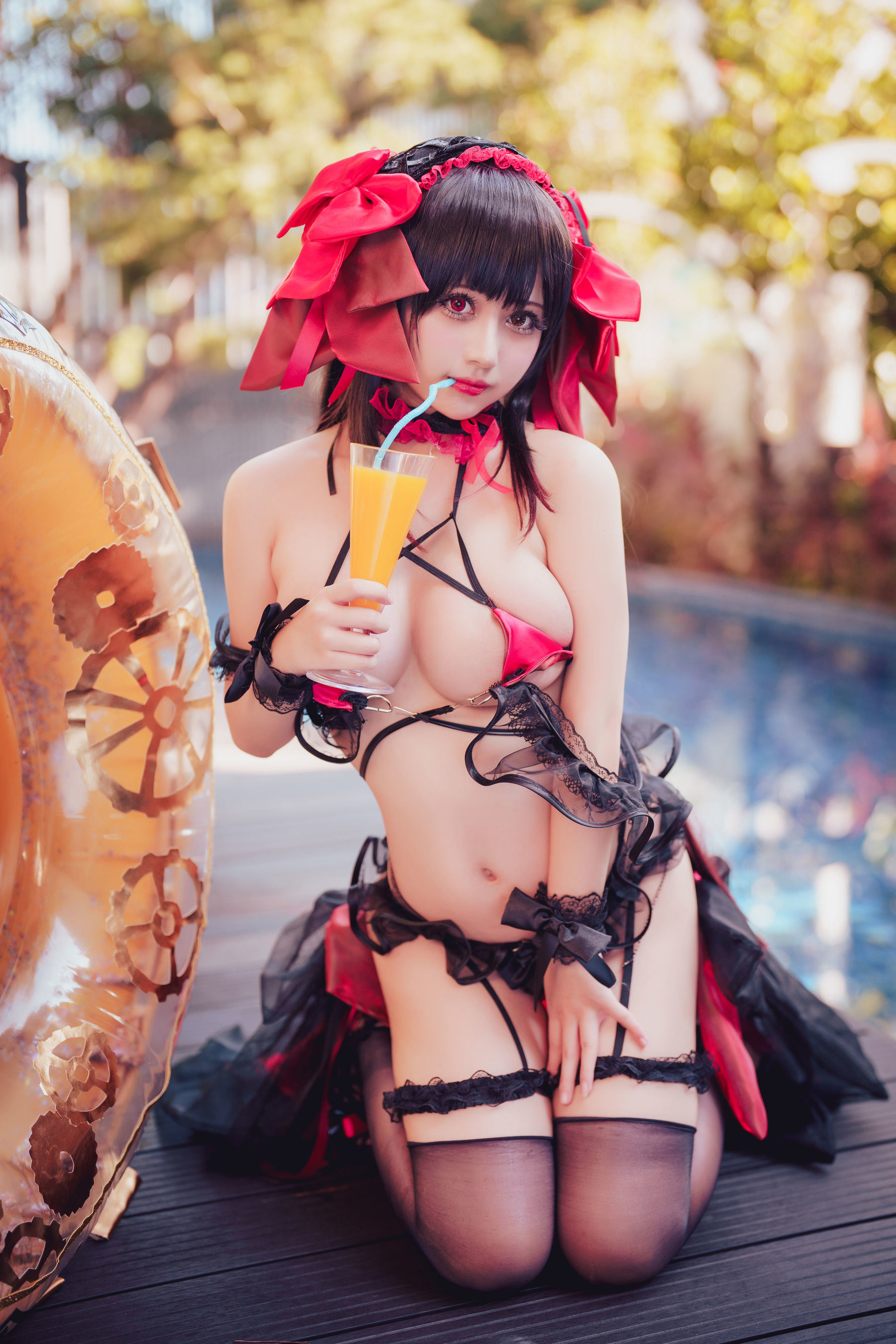 Tập ảnh Coser Ngôi sao mạng] Okita Rinka - Kurumi Tokisaki Đồ bơi