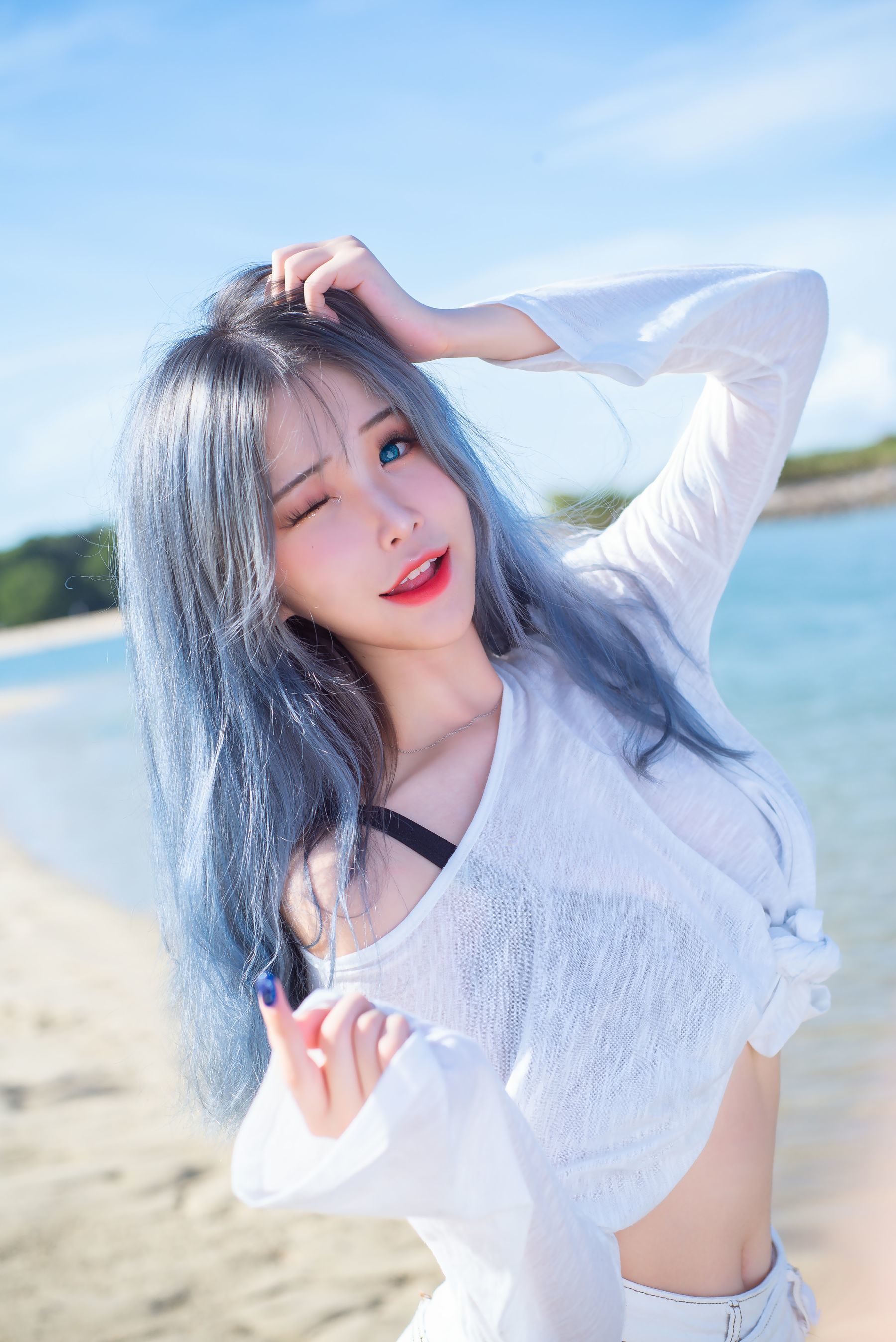 ネット有名人コスプレイヤー写真] 花リリ(プラント リリー) - ビーチ リリー