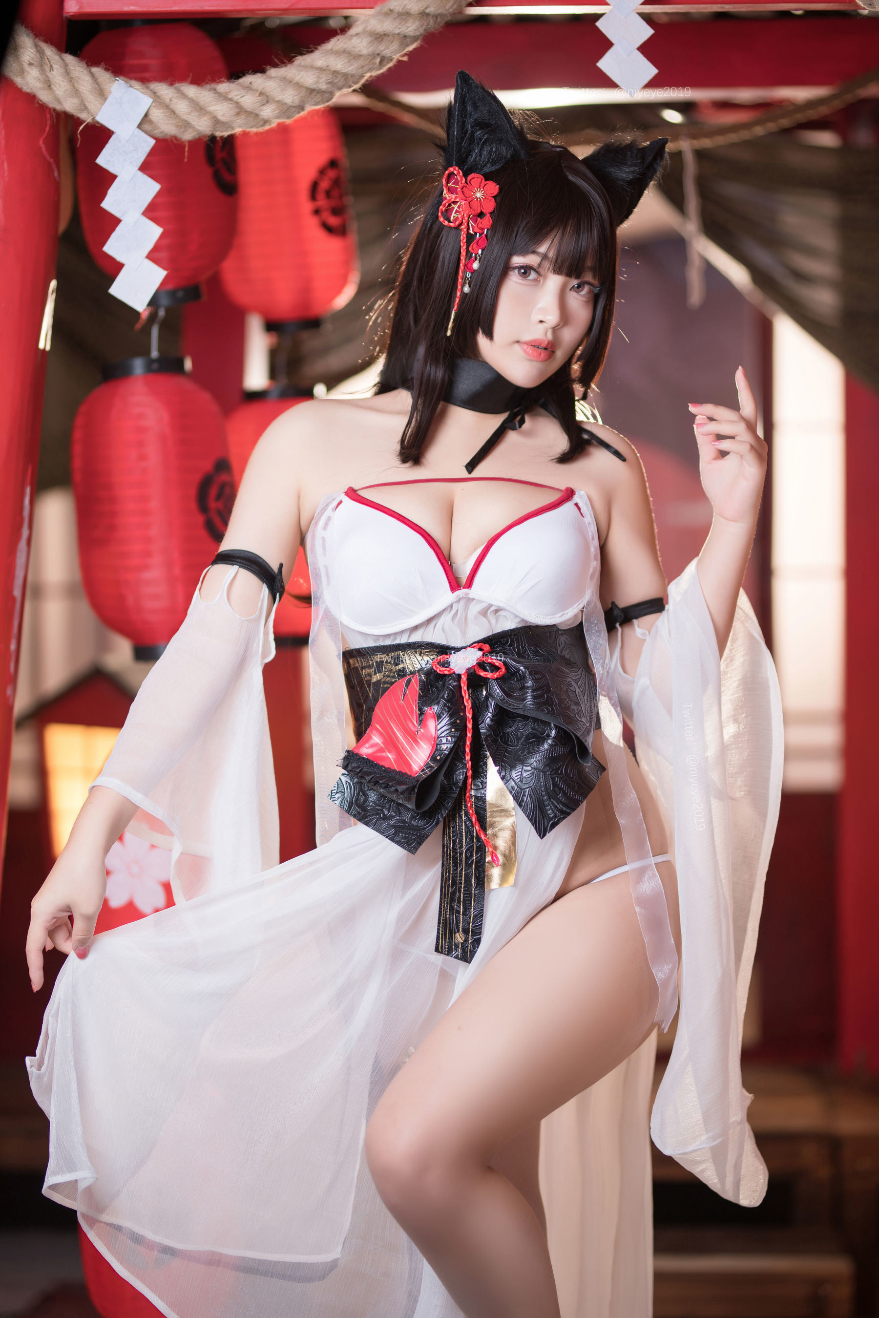 Ảnh chụp Coser nổi tiếng] Hệ moe - Cô chị - Bạch Dạ - Áo tắm ướt thân